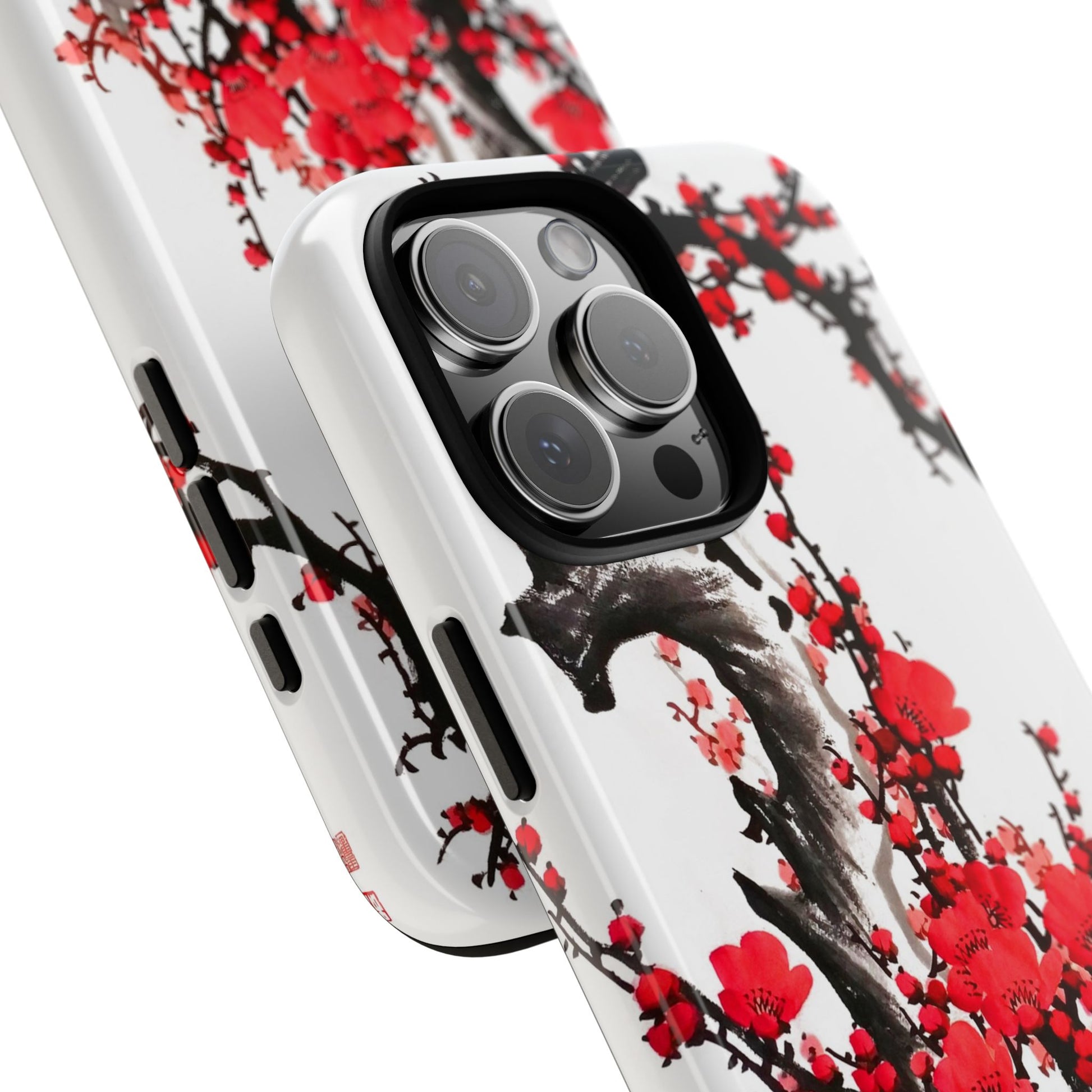Plum Blossom Ink Tough Phone Case for iPhone 16 Models
