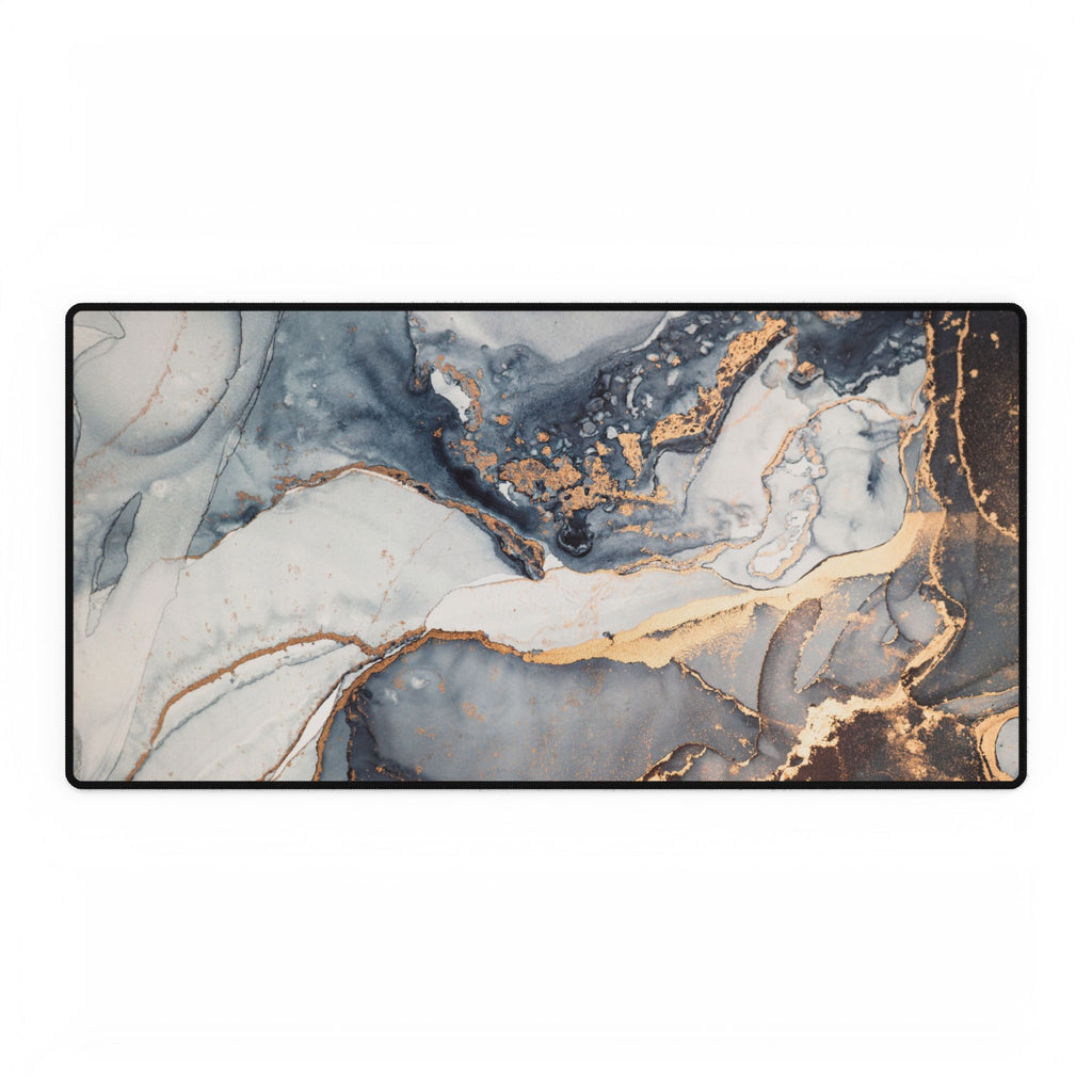 Marble & Gold Resin Desk Mat - Large Decorative Mouse Pad