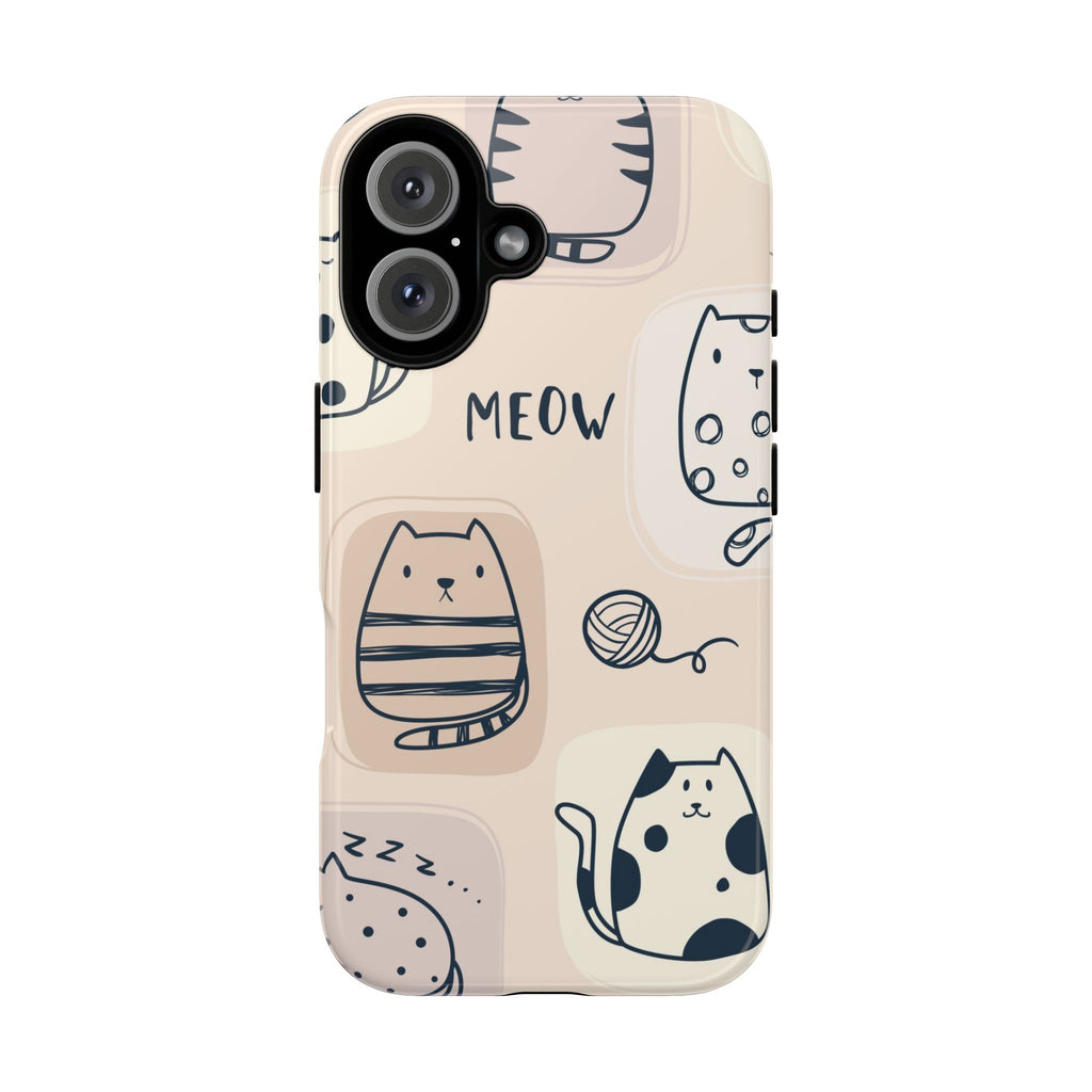 Cute Cat Drawings Tough iPhone Case - MVB STUDIO STORE