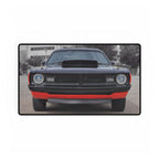Car Front Desk Mat – Black Classic Muscle Car Photo Desk Pad