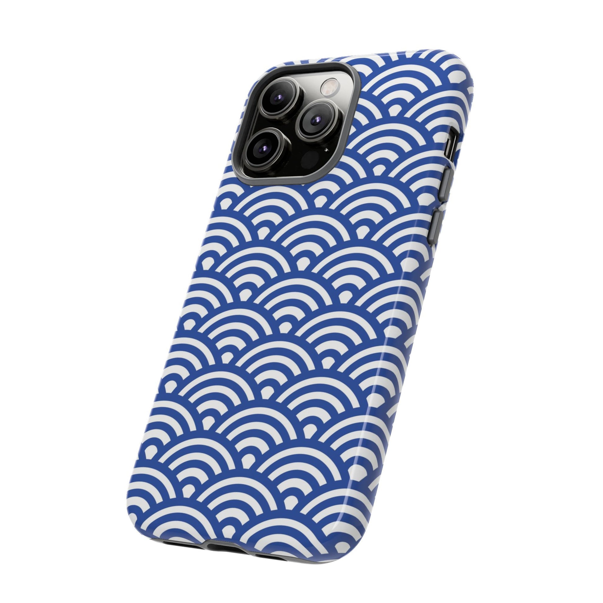 Blue Wave Pattern Tough Phone Case for iPhone 14 models