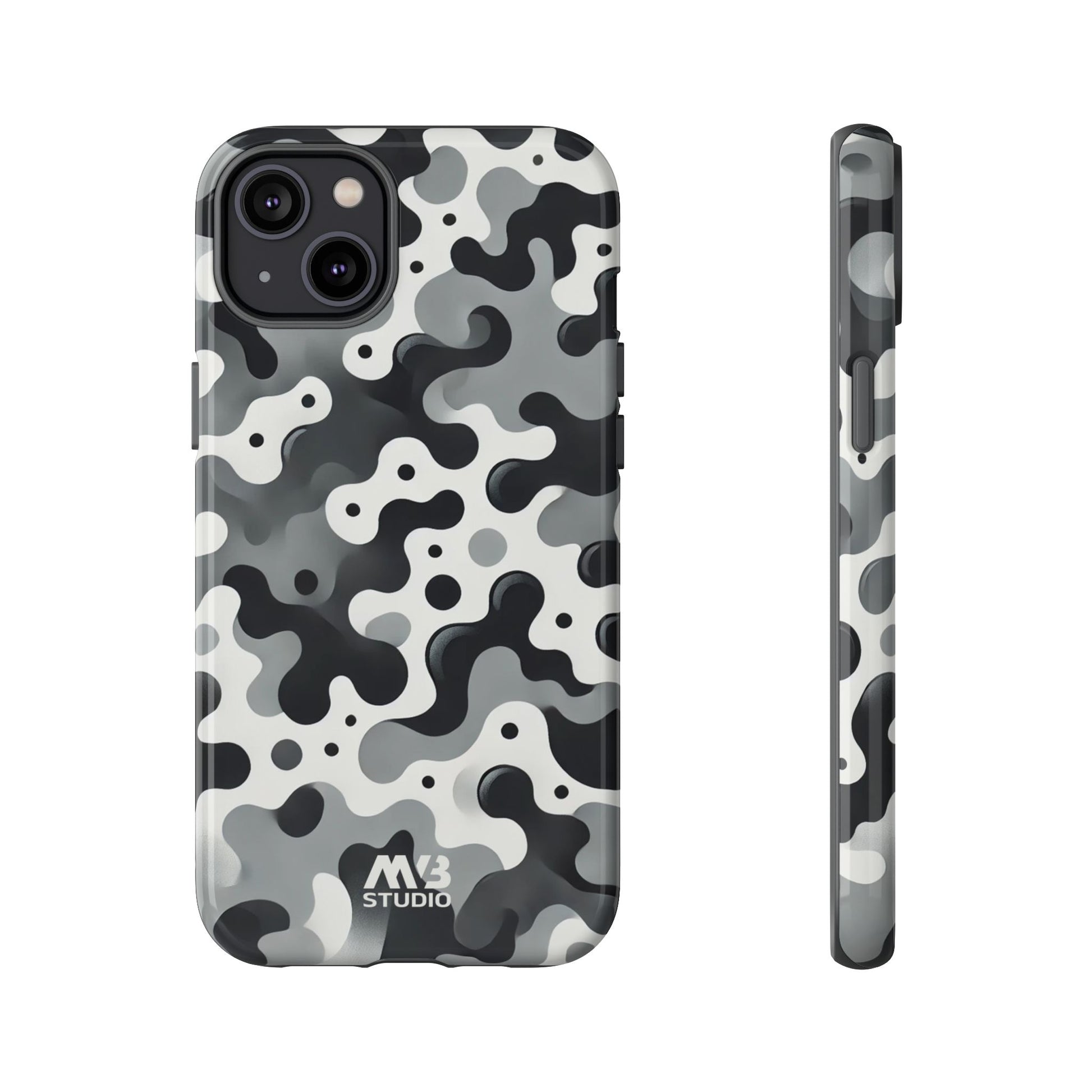 Black & White Camouflage Tough iPhone Case