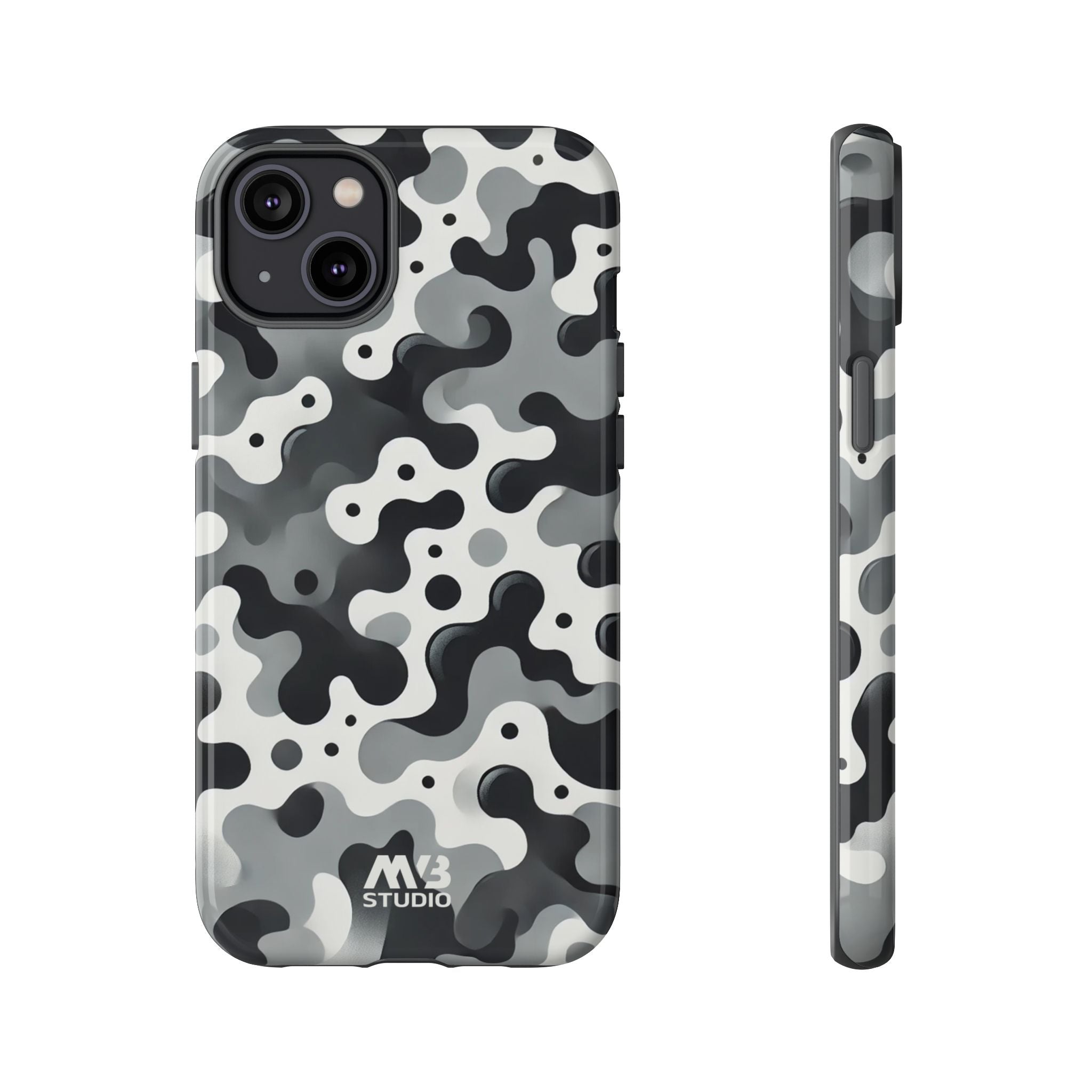 Black & White Camouflage Tough iPhone Case - MVB STUDIO STORE