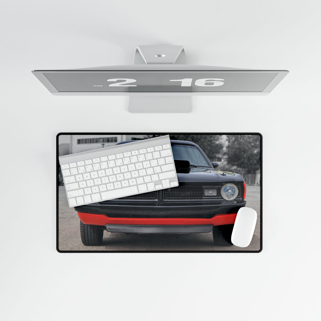 Car Front Desk Mat – Black Classic Muscle Car Photo Desk Pad