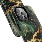 Jade & Gold Marble Camouflage Tough iPhone Case - MVB STUDIO STORE