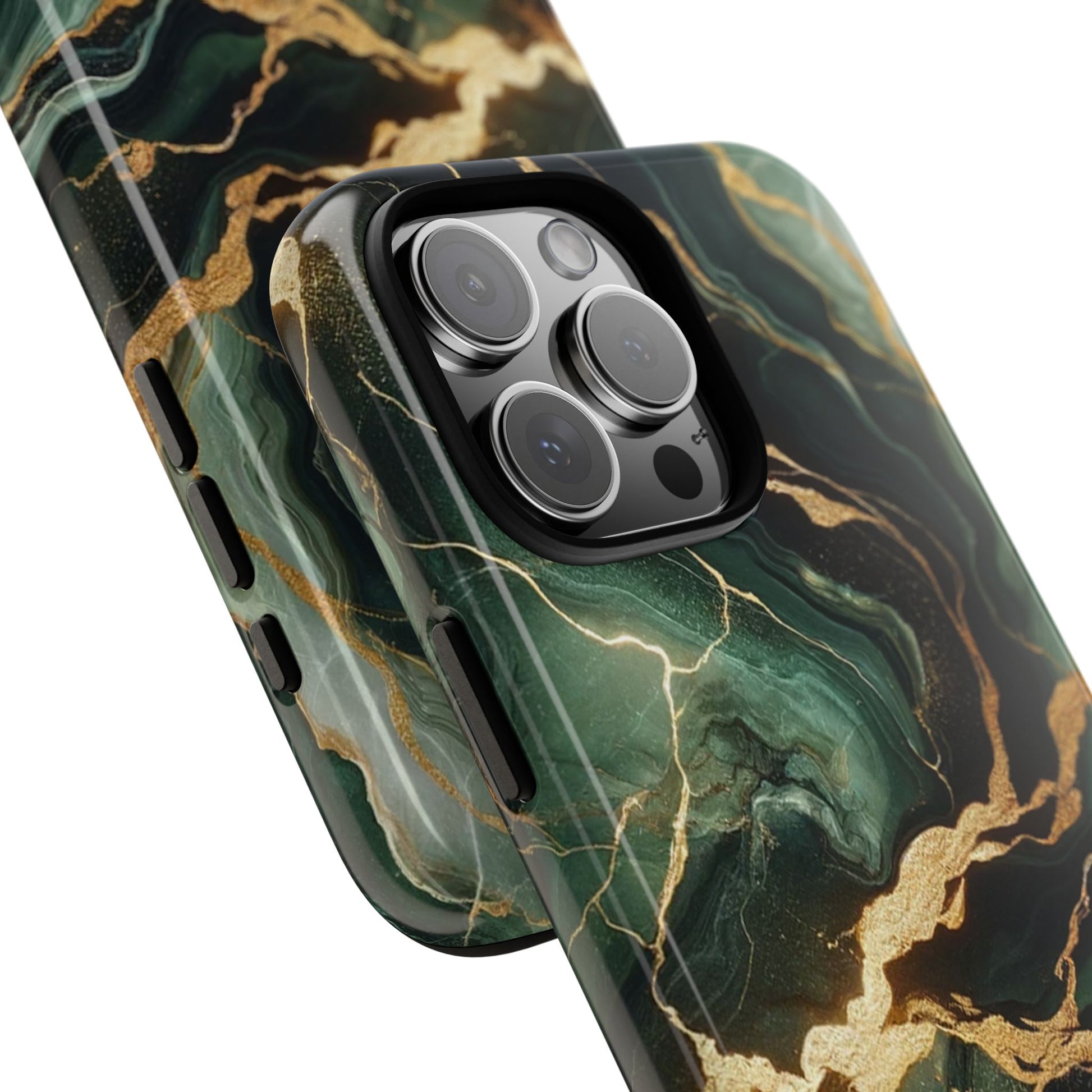 Jade & Gold Marble Camouflage Tough iPhone Case