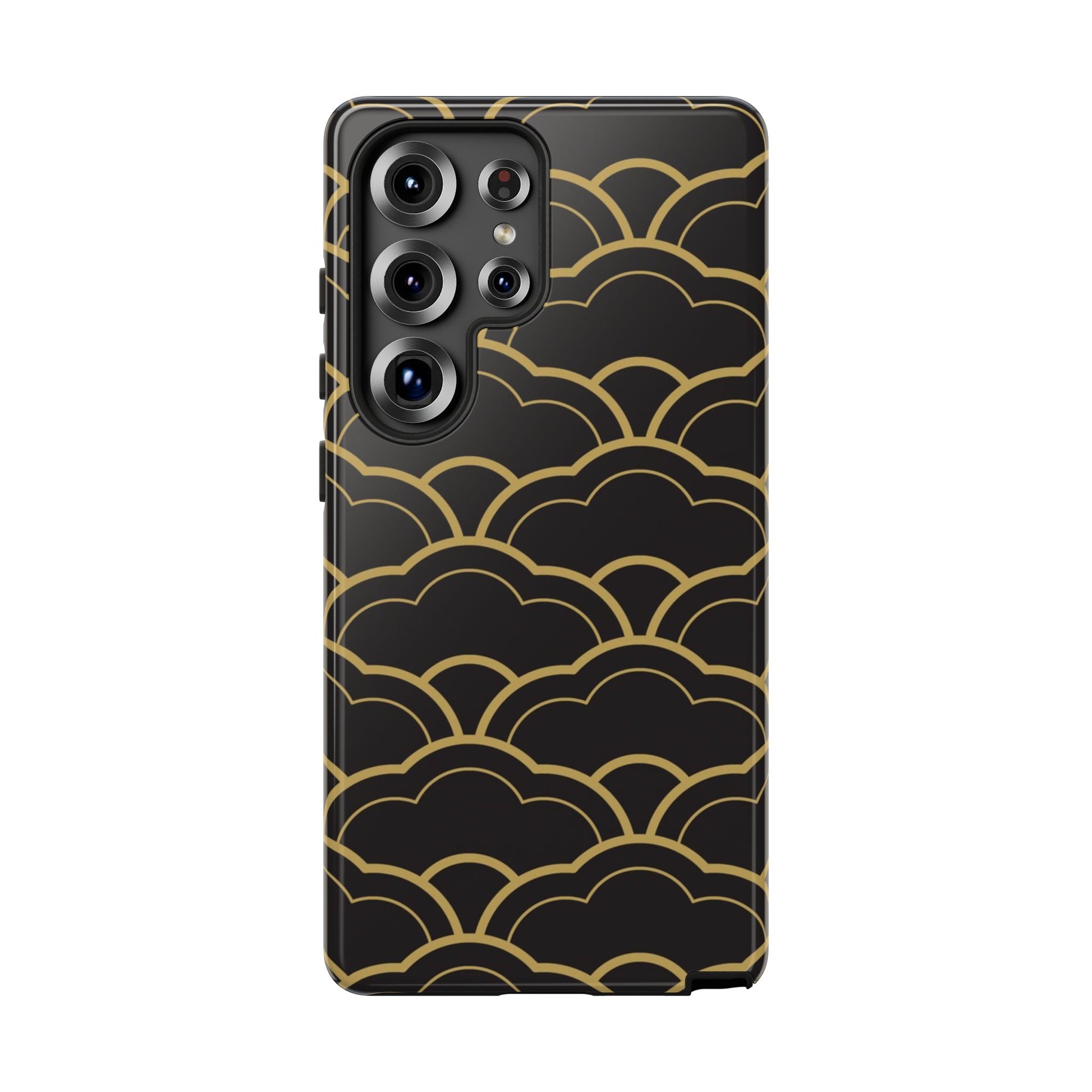 Black and Gold Wave Pattern Samsung Phone Case