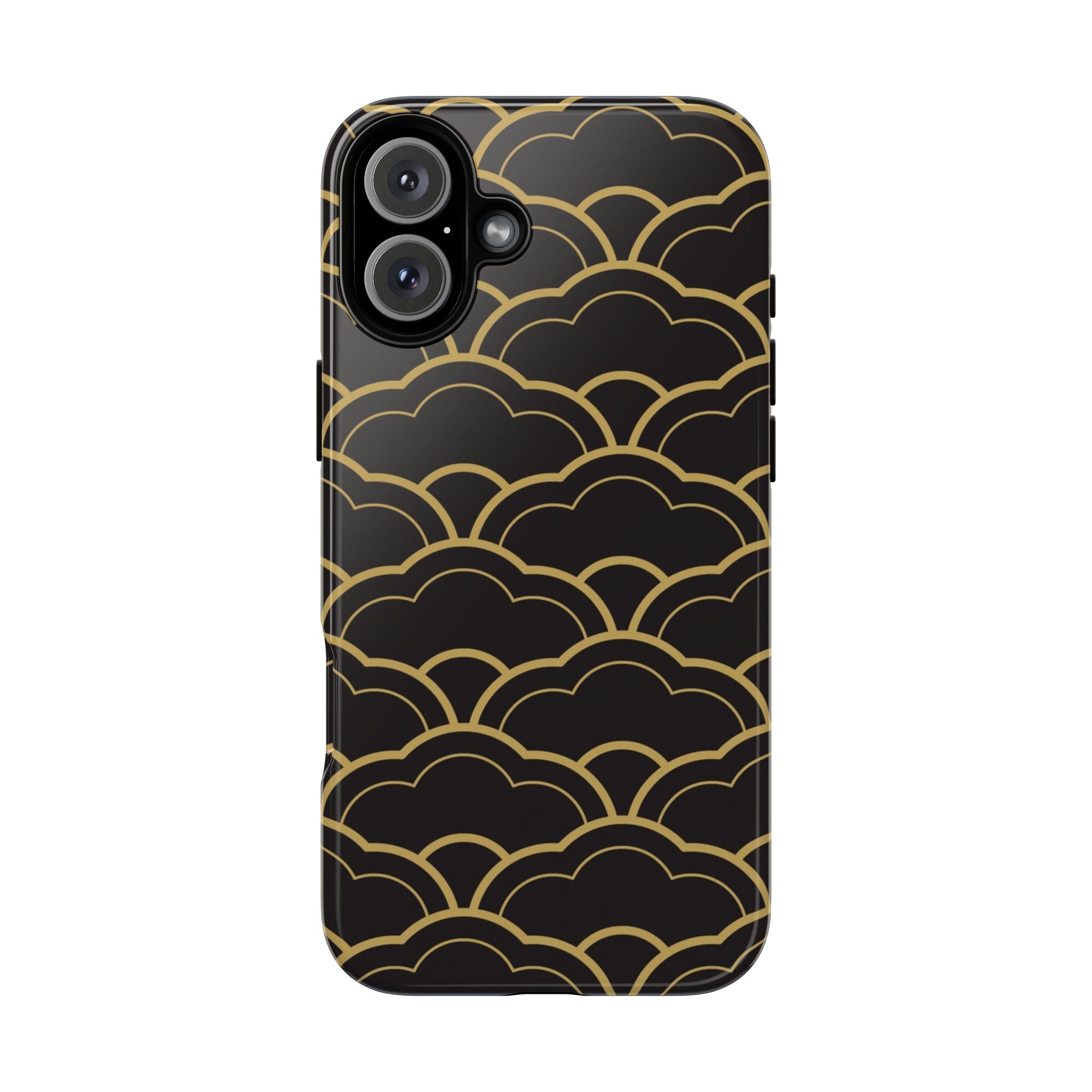 Black and Gold Wave Pattern Tough iPhone Case - MVB STUDIO STORE