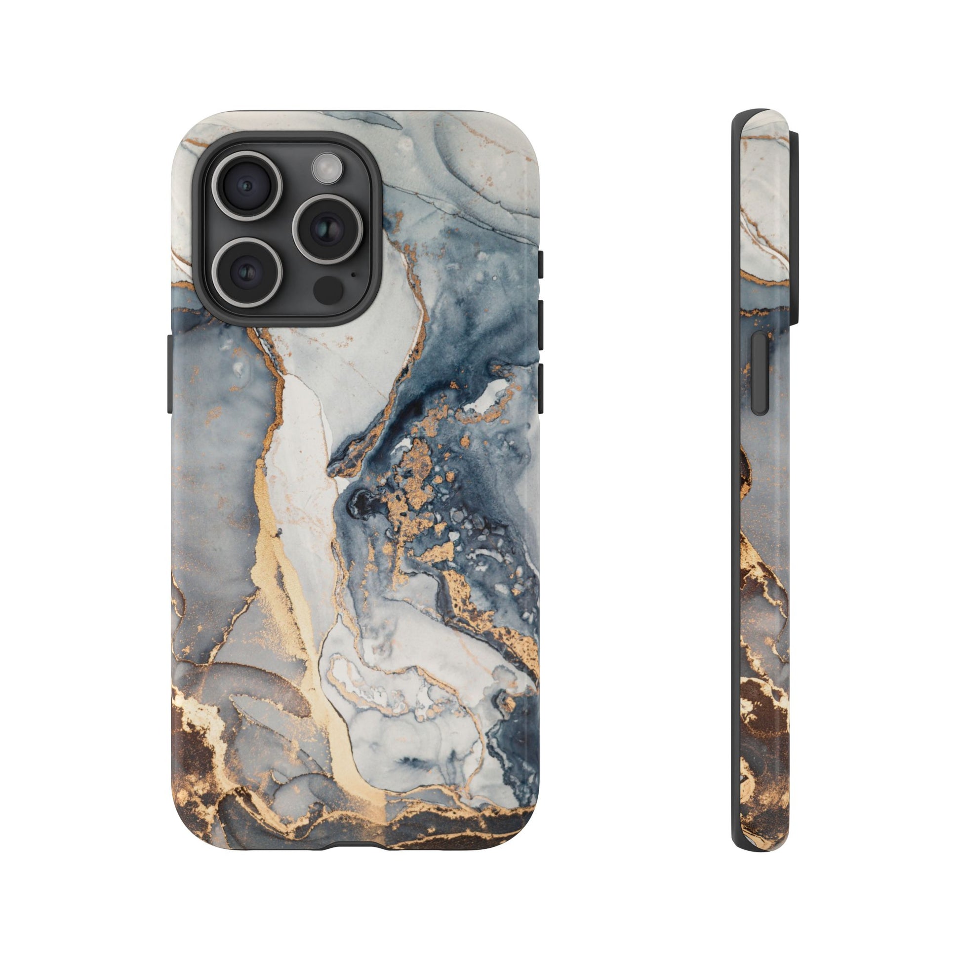 Blue Gold Marble Tough iPhone Case - MVB STUDIO STORE