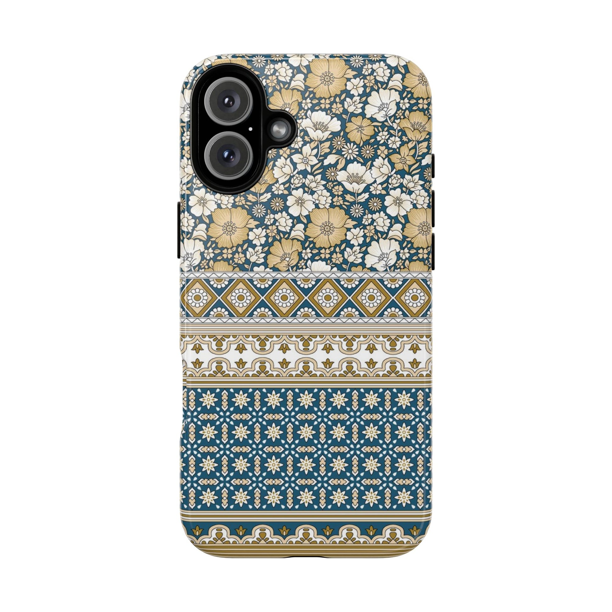 Vintage Floral Tough Phone Case for iPhone 16 models