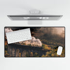 Steam Train Desk Mat - Vintage Locomotive Landscape Mousepad