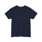 Navy blue t-shirt on a white background