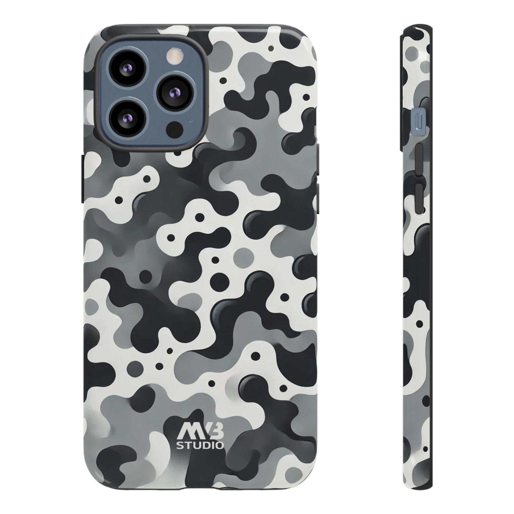 Black & White Camouflage Tough iPhone Case