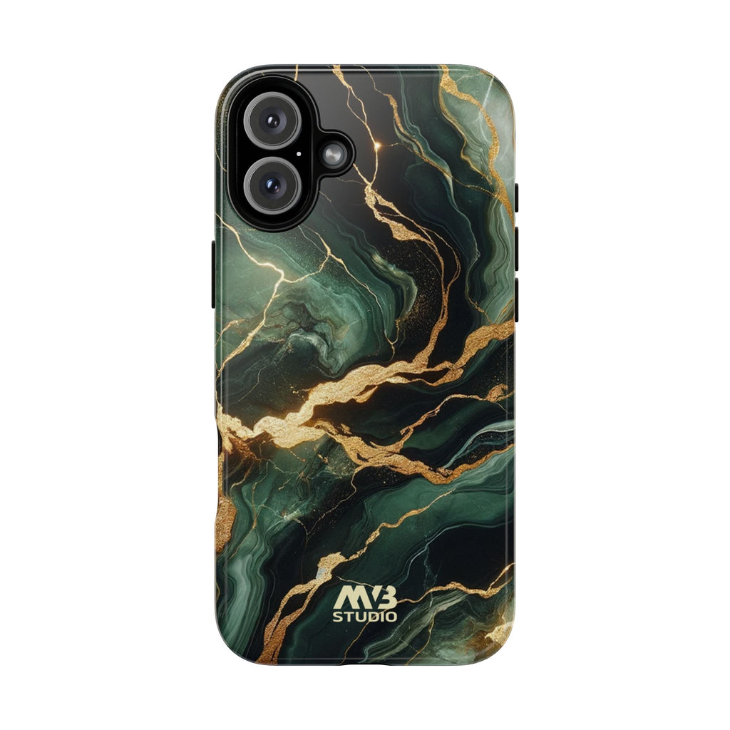 Jade & Gold Marble Camouflage Tough iPhone Case - MVB STUDIO STORE