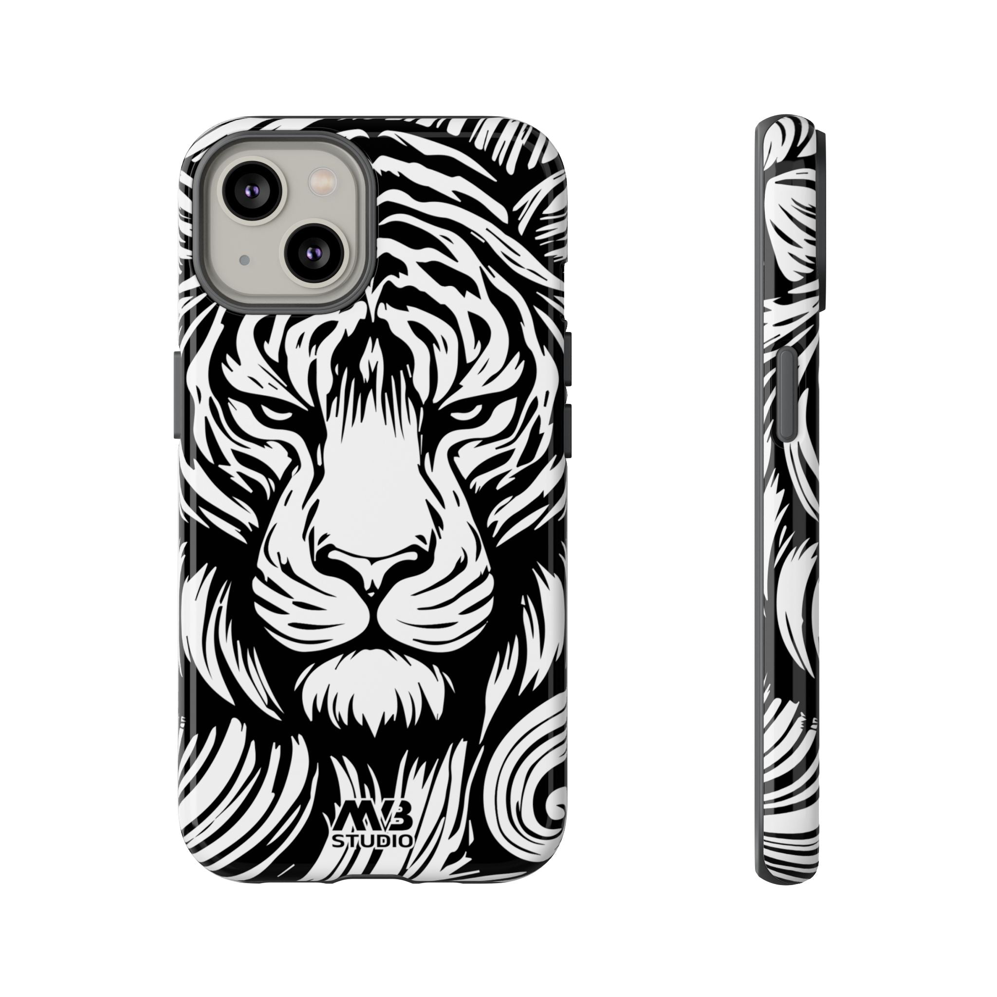 Black & White Tiger Tough iPhone Case - MVB STUDIO STORE
