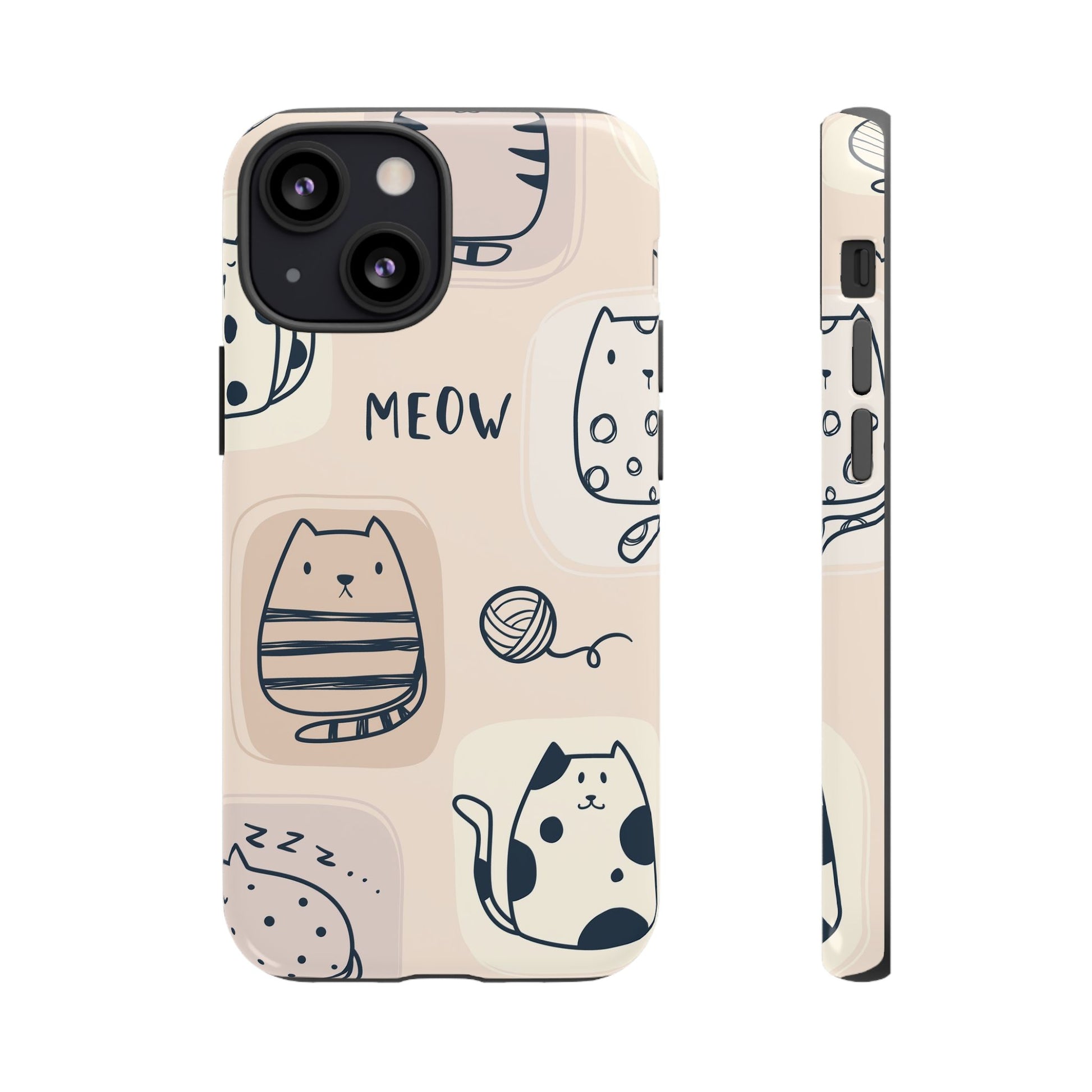 Cute Cat Drawings Tough iPhone Case - MVB STUDIO STORE