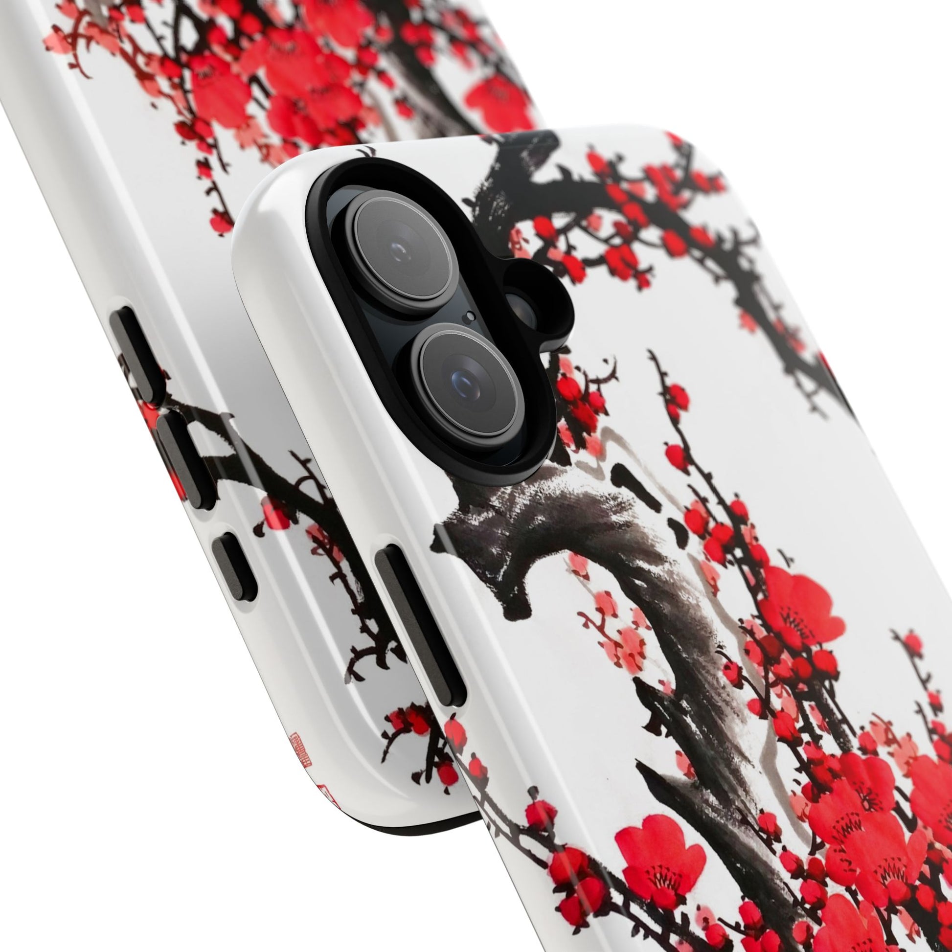 Plum Blossom Ink Tough Phone Case for iPhone 16 Models