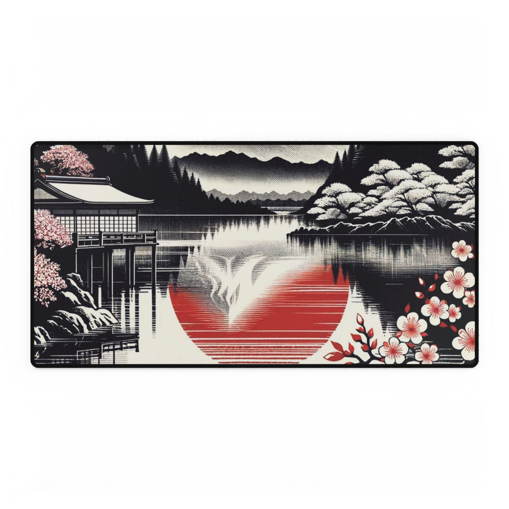 Japanese Sunset Desk Mat | Sakura Lake Mouse Pad
