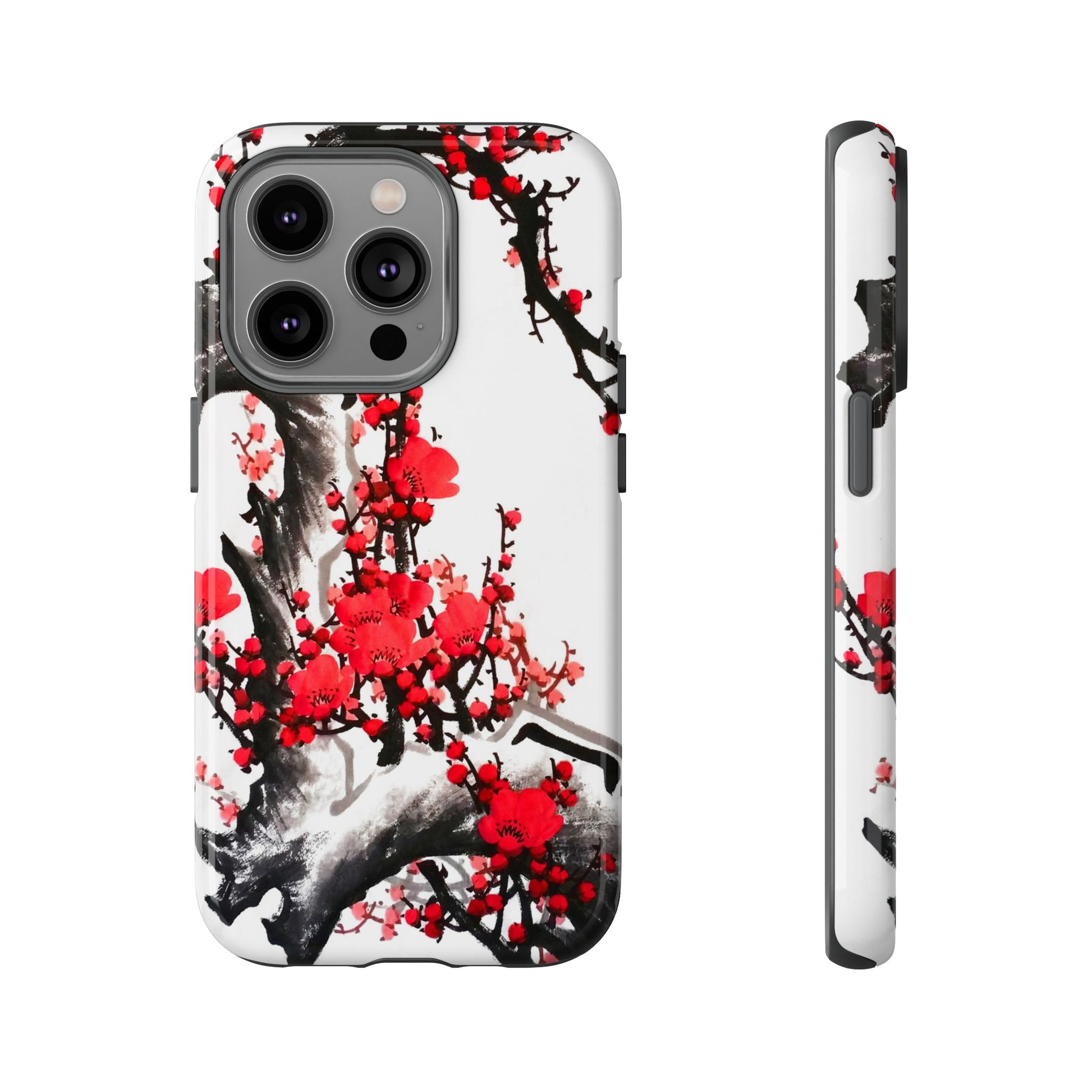 Plum Blossom Ink Tough iPhone Case - MVB STUDIO STORE