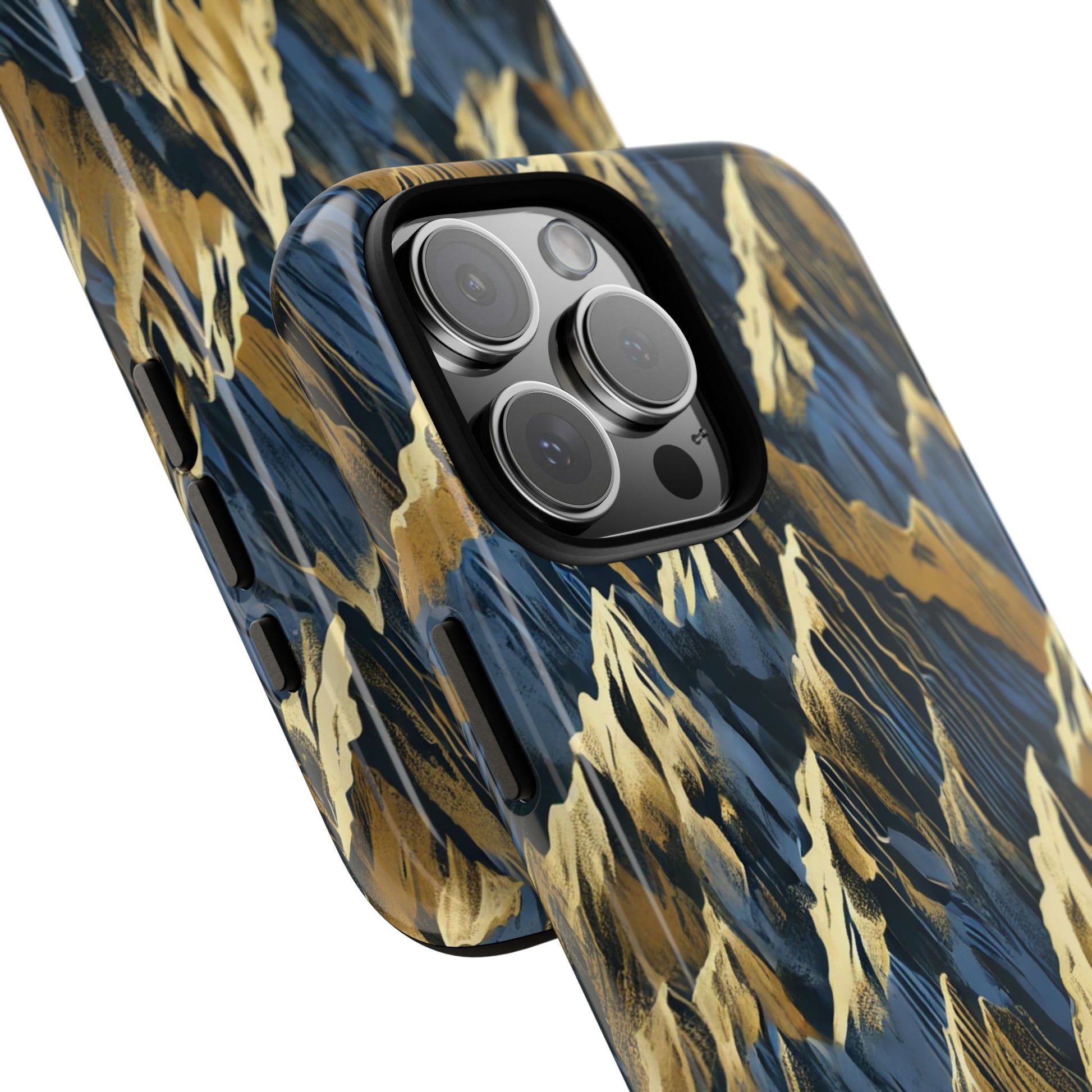 Blue & Gold Terrains Tough iPhone Case