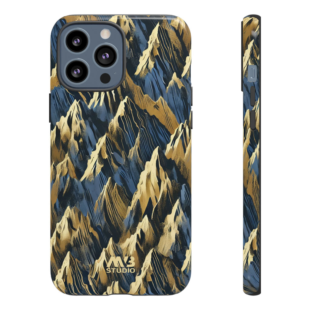Blue & Gold Terrains Tough iPhone Case - MVB STUDIO STORE