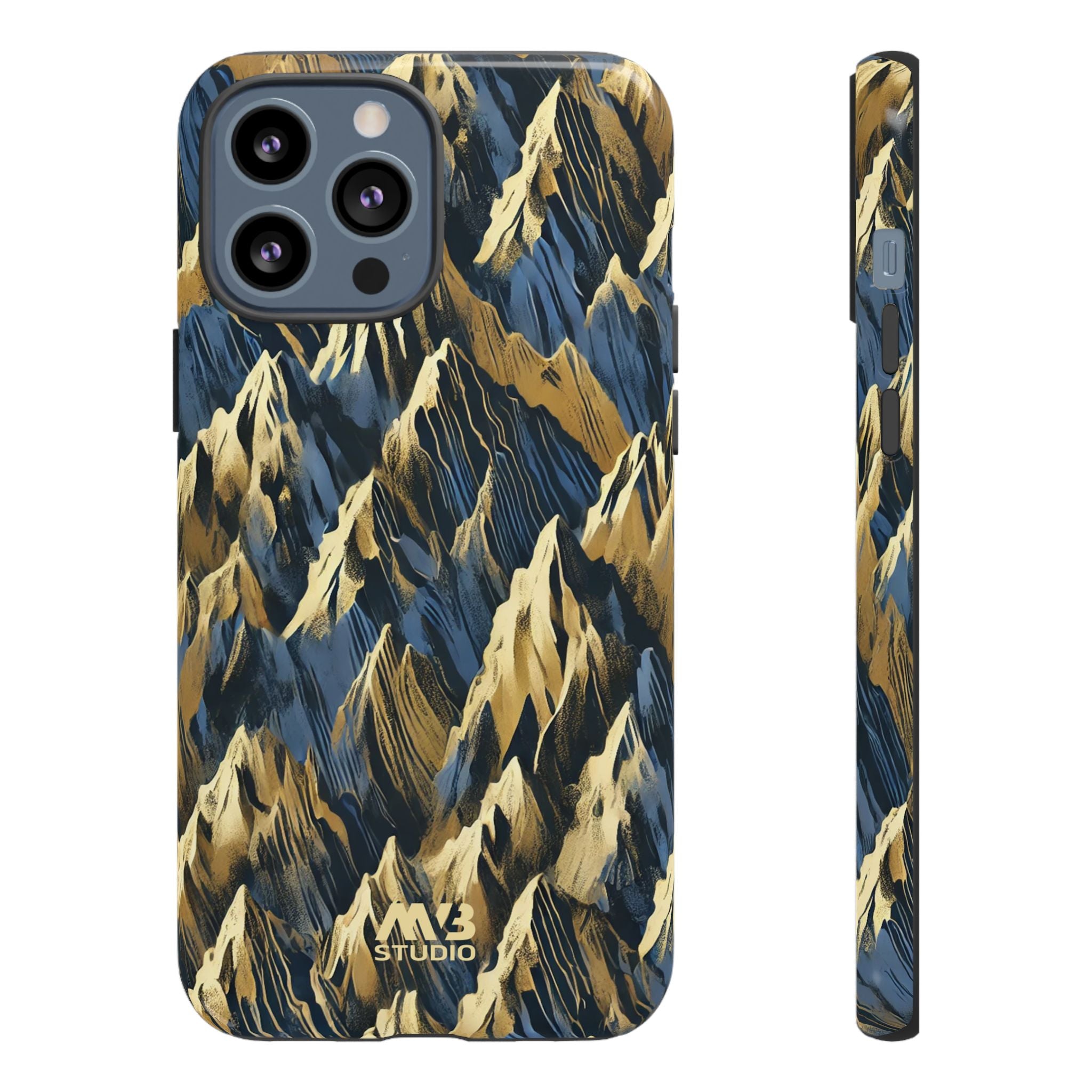 Blue & Gold Terrains Tough iPhone Case - MVB STUDIO STORE