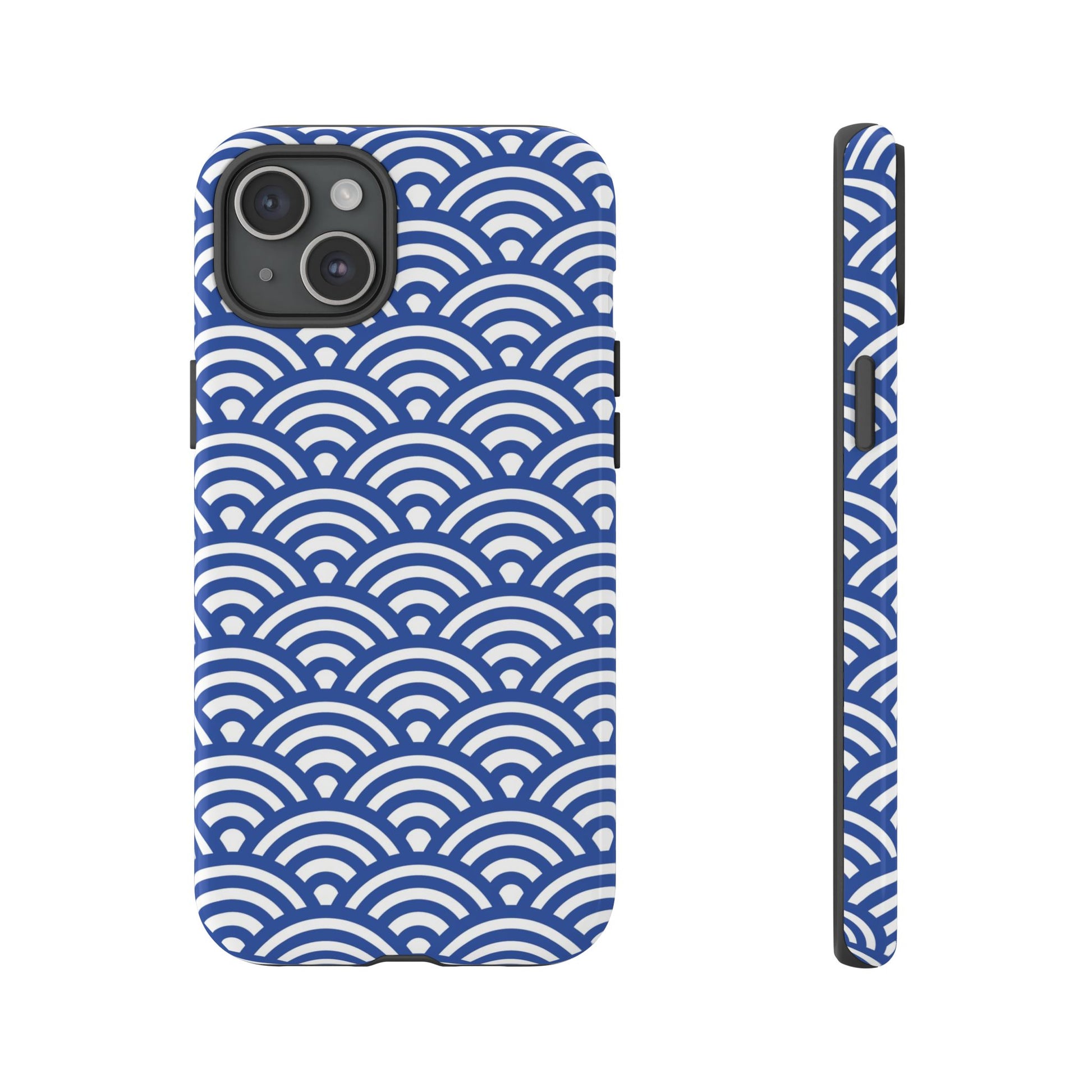 Blue Wave Pattern Tough Phone Case for iPhone 15 models