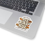 Pie Patrol Kiss-Cut Sticker, Funny Thanksgiving Pie Design
