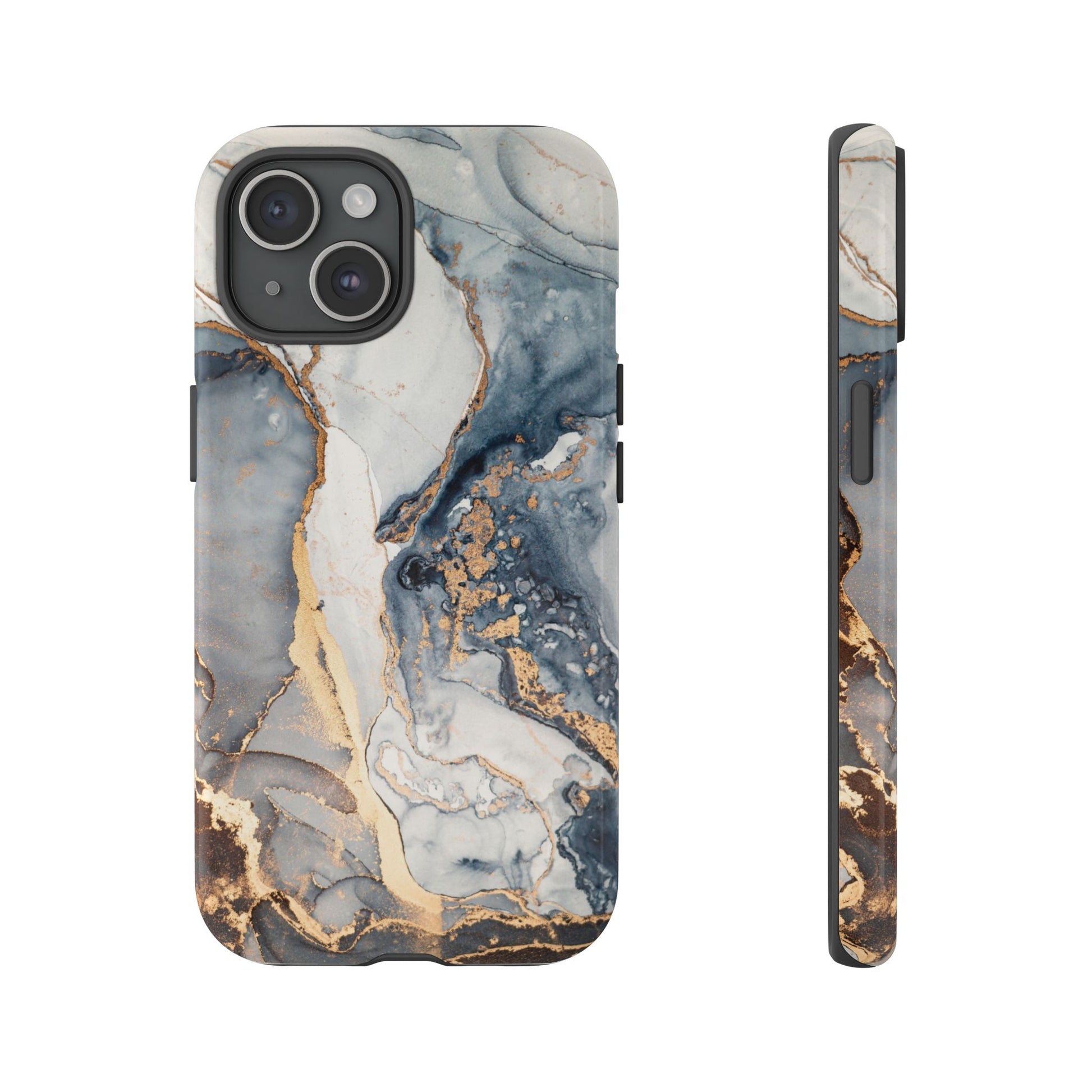 Blue Gold Marble Tough iPhone Case - MVB STUDIO STORE
