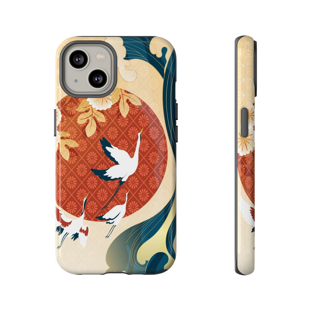 Japanese Crane Wave Tough iPhone Case - MVB STUDIO STORE