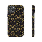Black and Gold Wave Pattern Tough iPhone Case - MVB STUDIO STORE