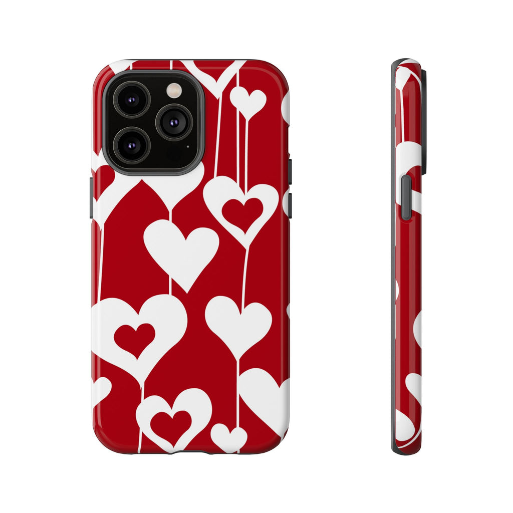 Red Dripping Hearts Tough iPhone Case - MVB STUDIO STORE