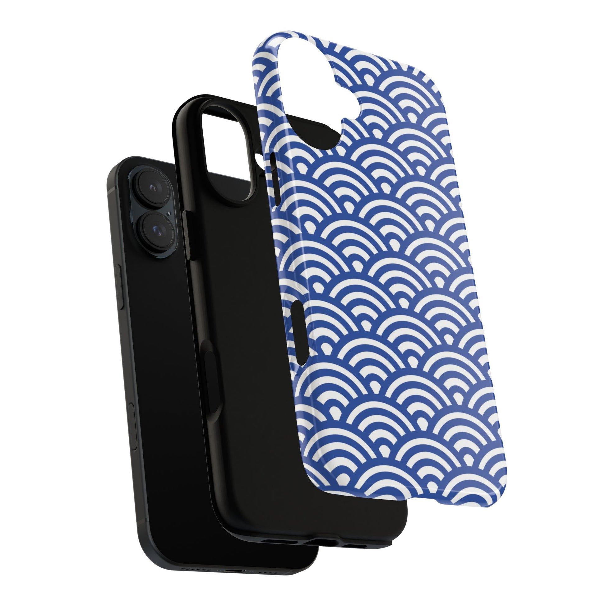 Blue Wave Pattern Tough Phone Case for iPhone 16 models