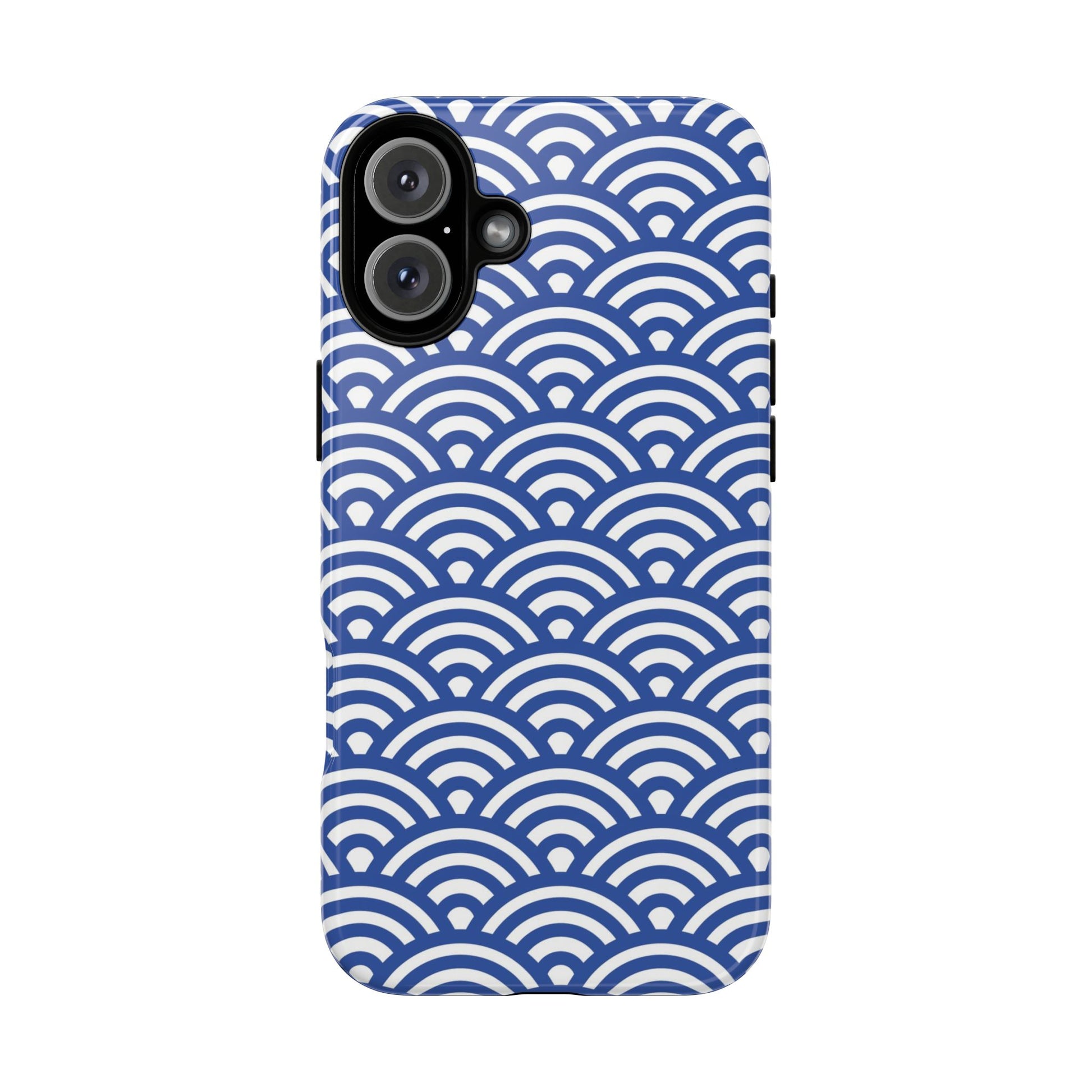 Blue Wave Pattern Tough Phone Case for iPhone 16 models