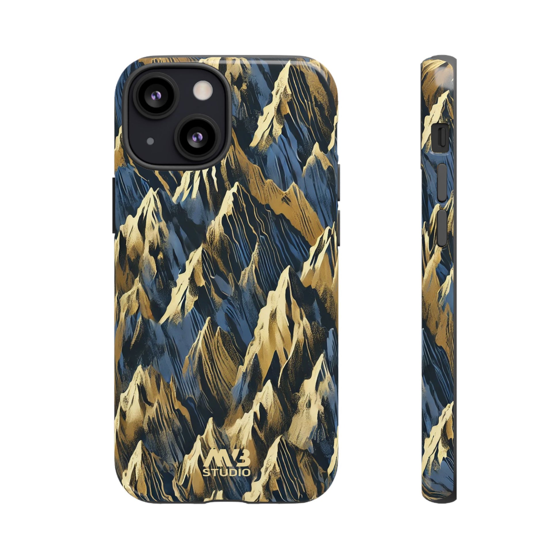 Blue & Gold Terrains Tough iPhone Case