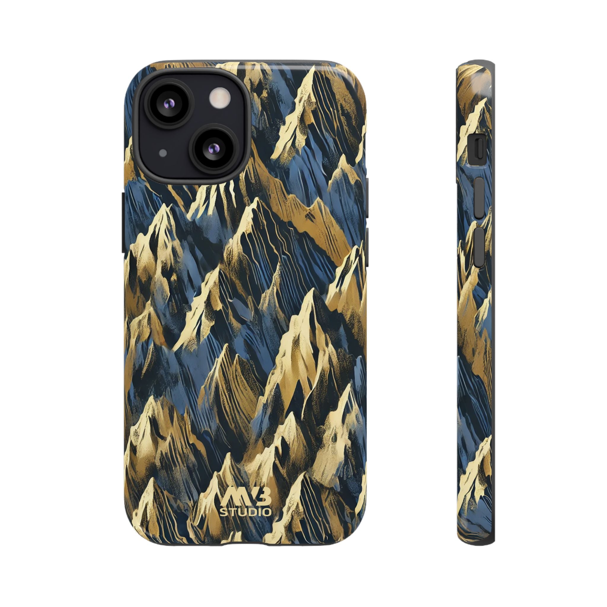 Blue & Gold Terrains Tough iPhone Case - MVB STUDIO STORE