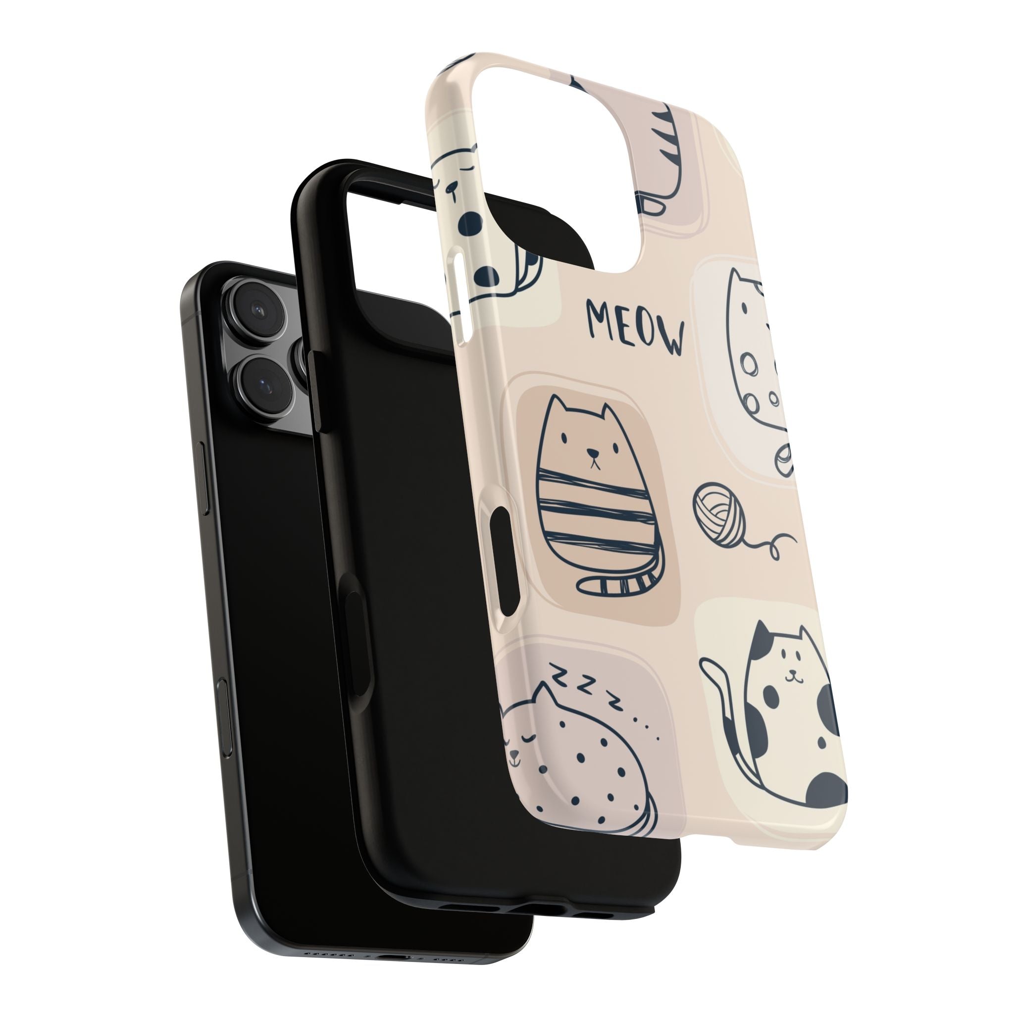 Cute Cat Drawings Tough iPhone Case - MVB STUDIO STORE