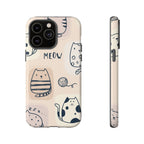 Cute Cat Drawings Tough iPhone Case - MVB STUDIO STORE
