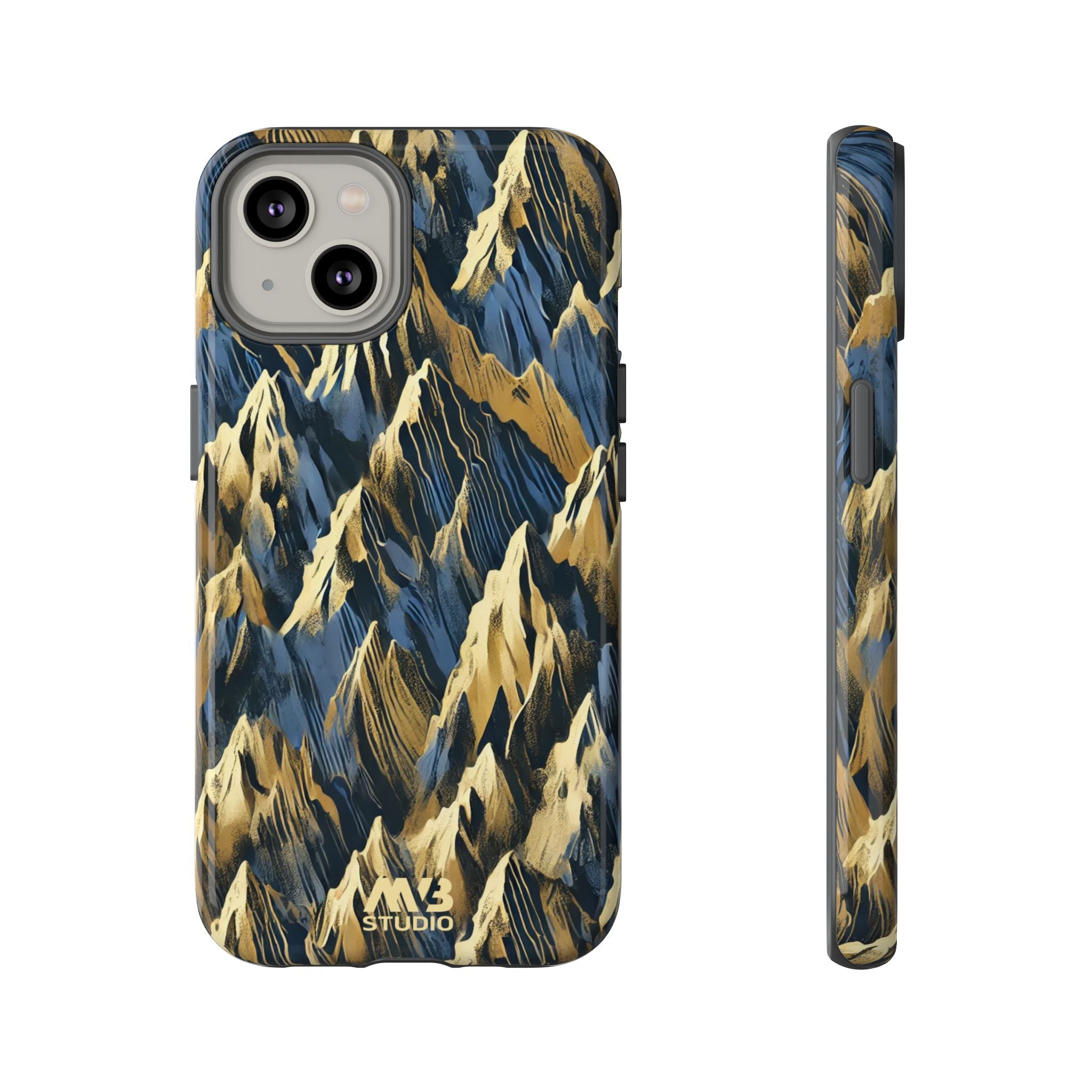 Blue & Gold Terrains Tough iPhone Case - MVB STUDIO STORE