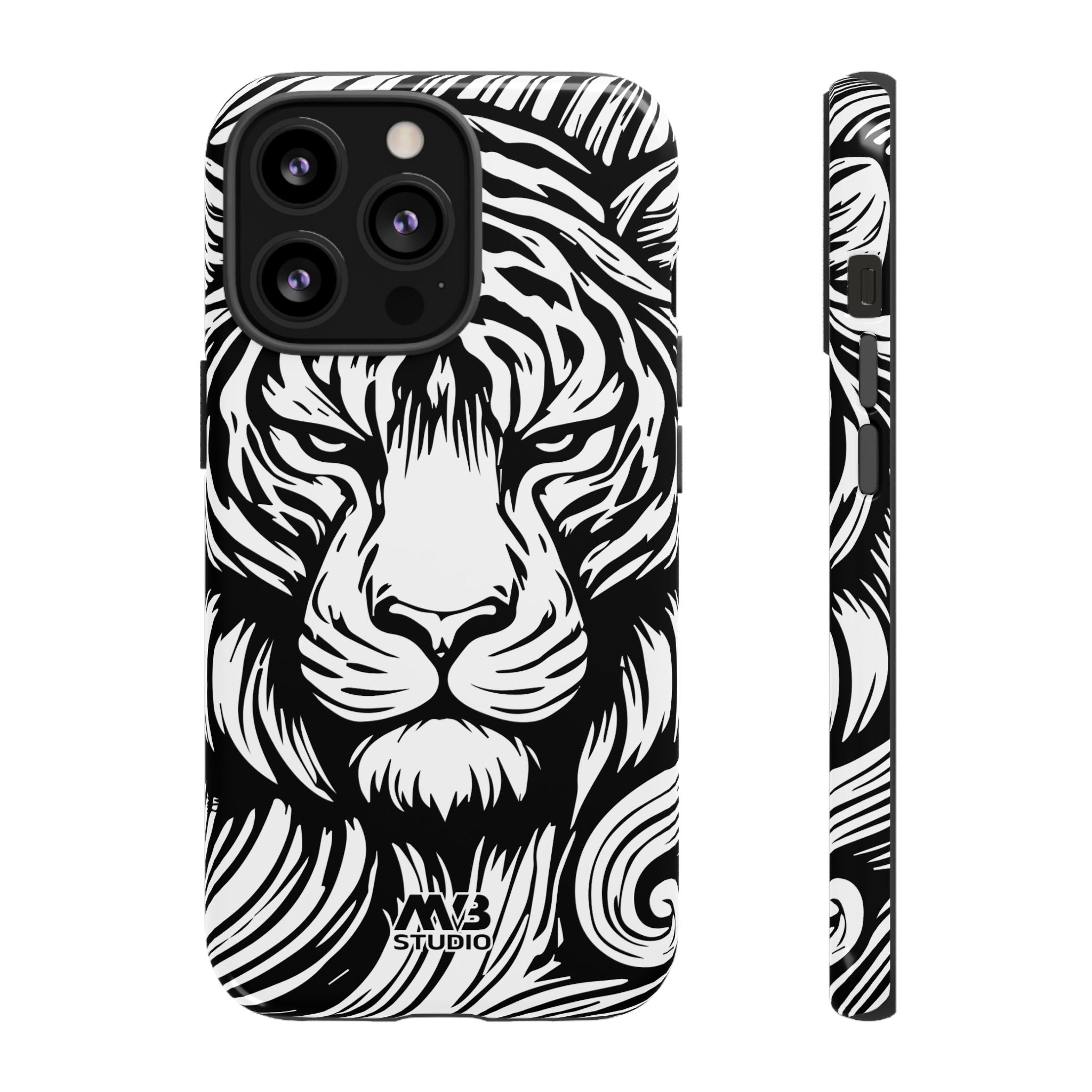 Black & White Tiger Tough iPhone Case - MVB STUDIO STORE