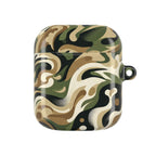 Camouflage-patterned case on a white background