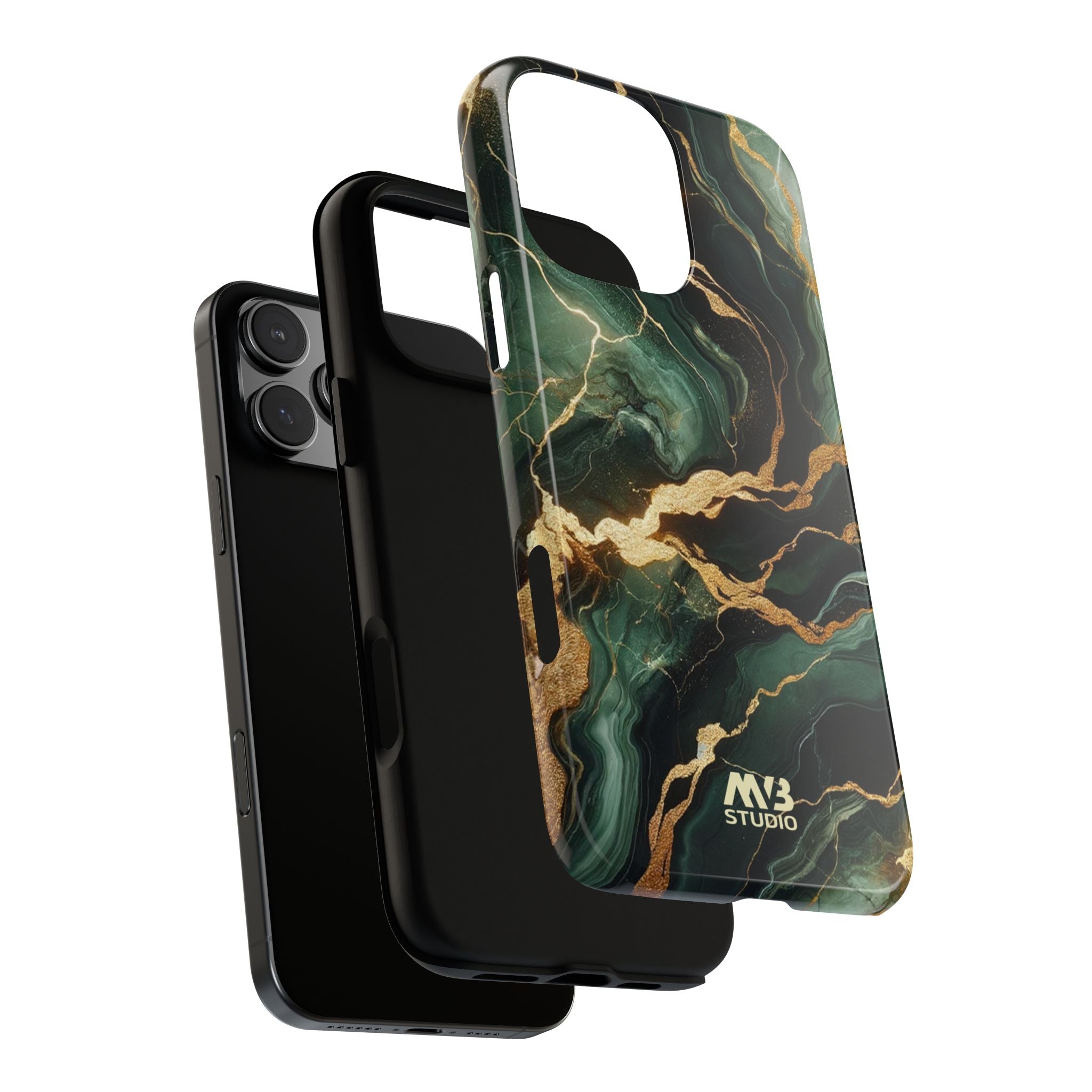 Jade & Gold Marble Camouflage Tough iPhone Case - MVB STUDIO STORE