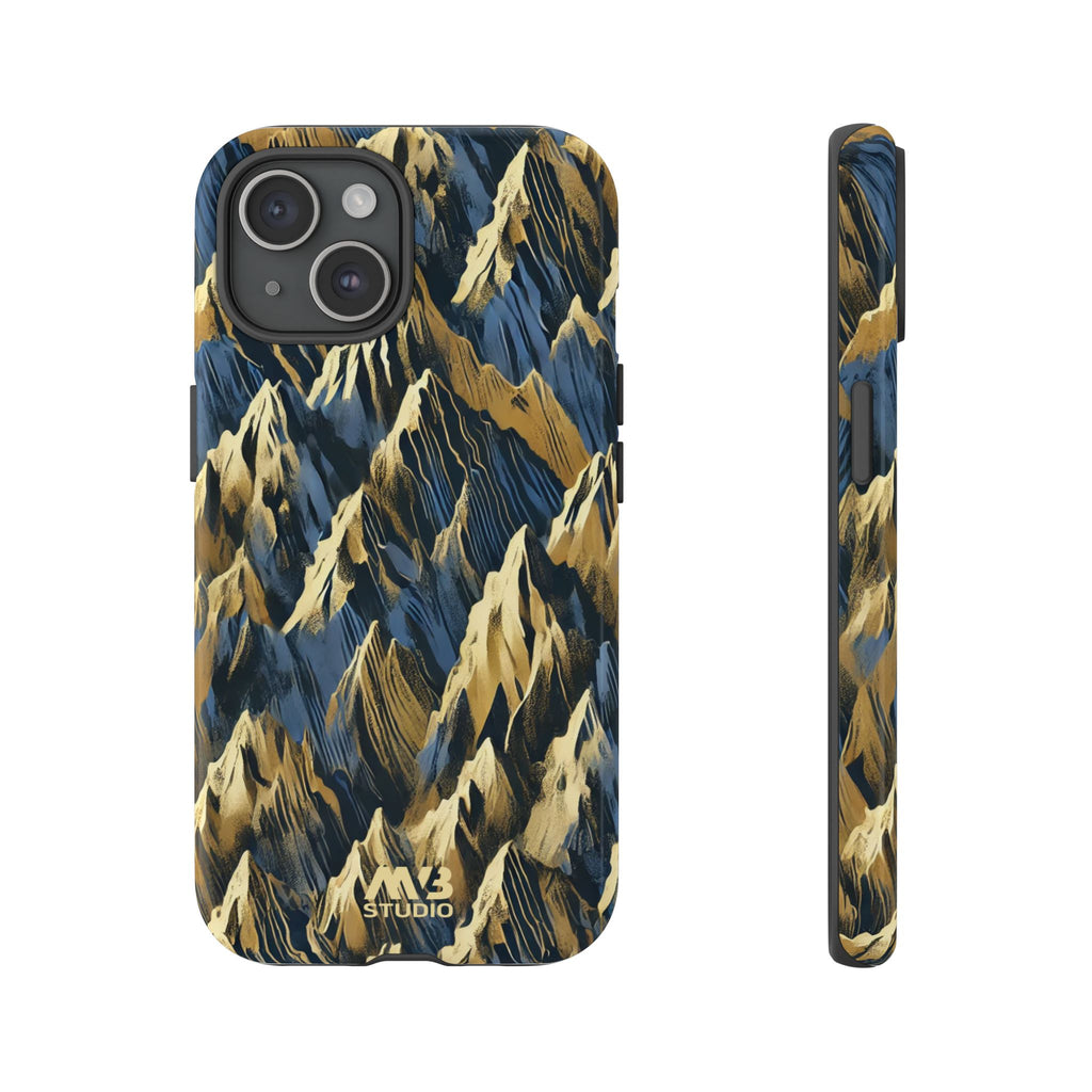 Blue & Gold Terrains Tough iPhone Case - MVB STUDIO STORE