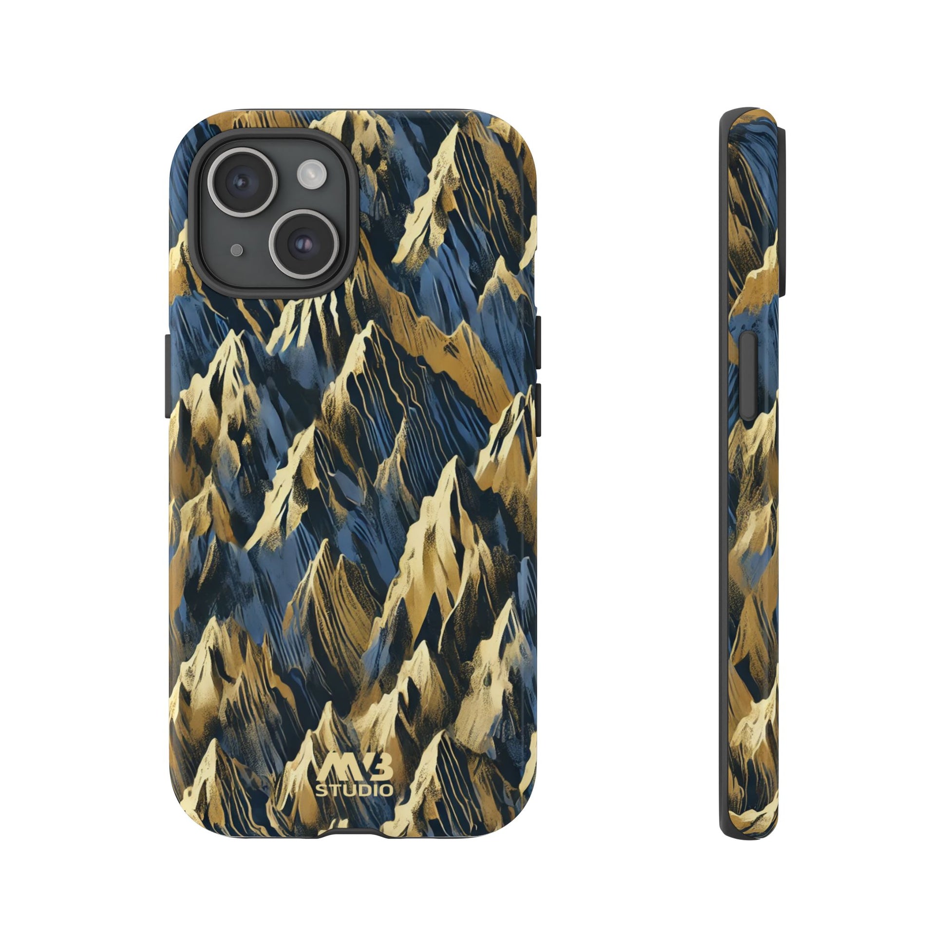 Blue & Gold Terrains Tough iPhone Case