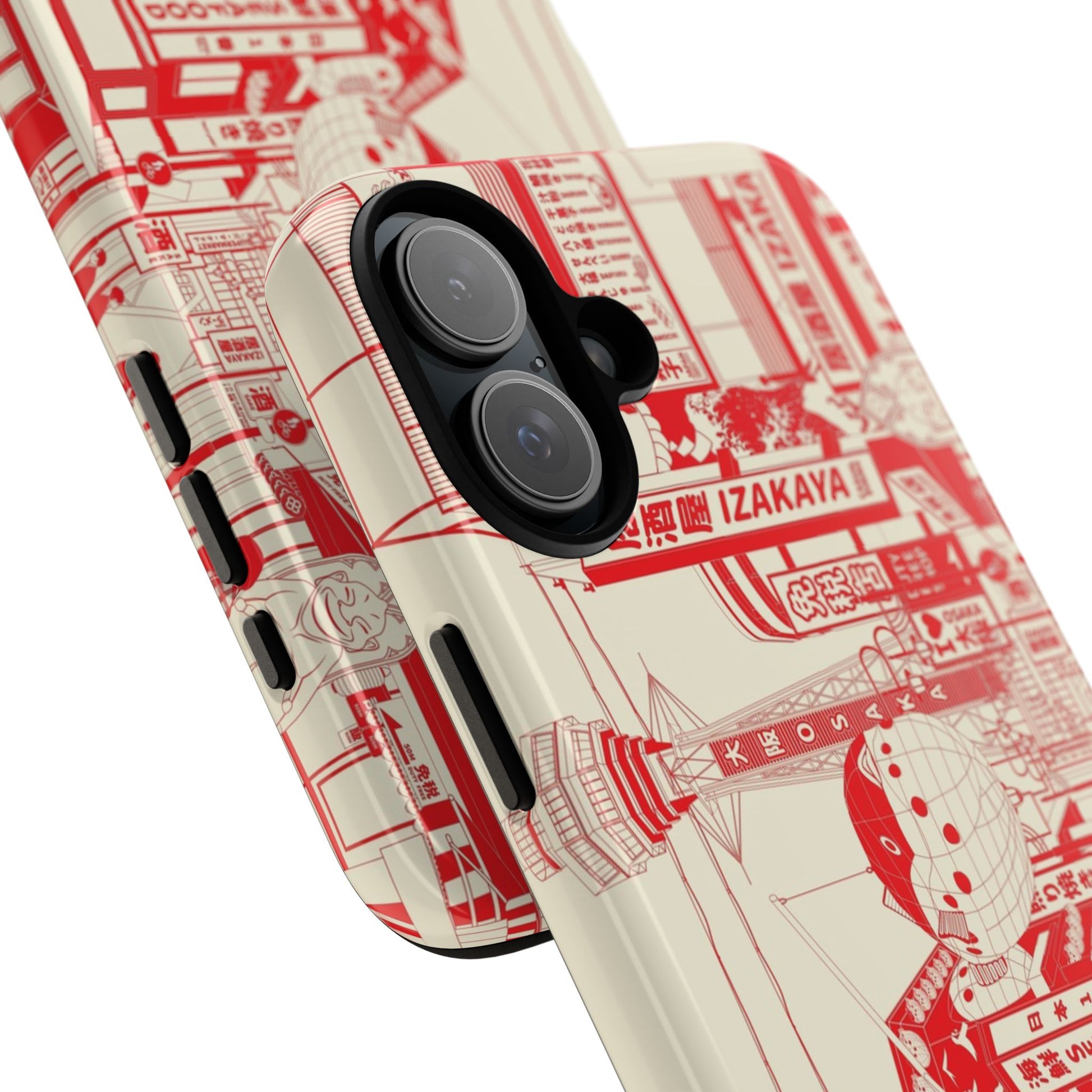 Osaka Sketch Tough Phone Case for iPhone 16 Models Plus close up | MVB STUDIO