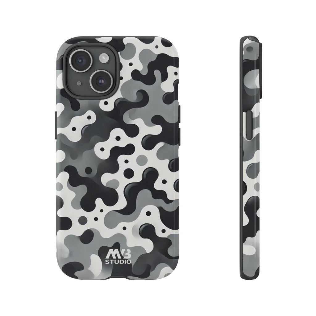 Black & White Camouflage Tough iPhone Case - MVB STUDIO STORE