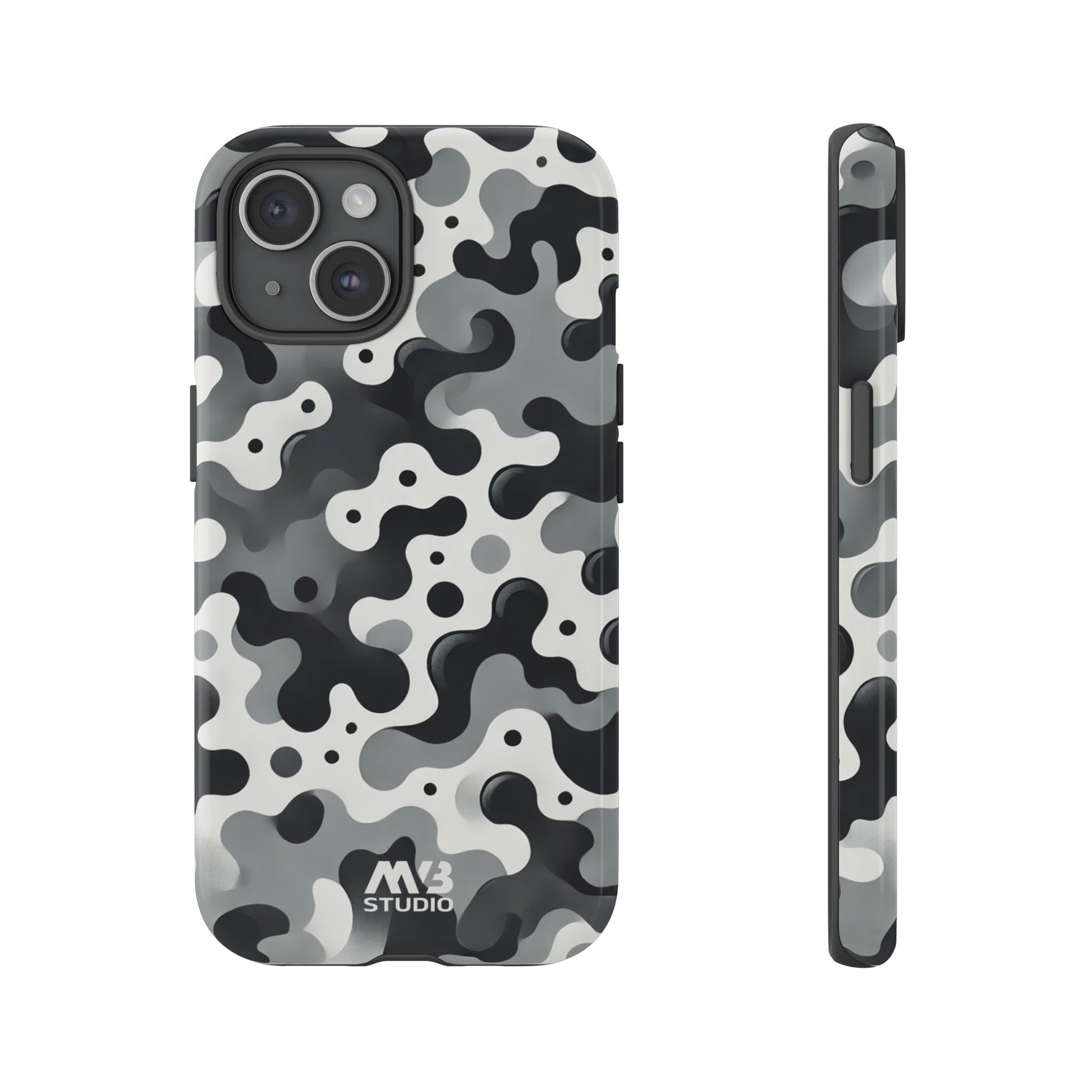 Black & White Camouflage Tough iPhone Case