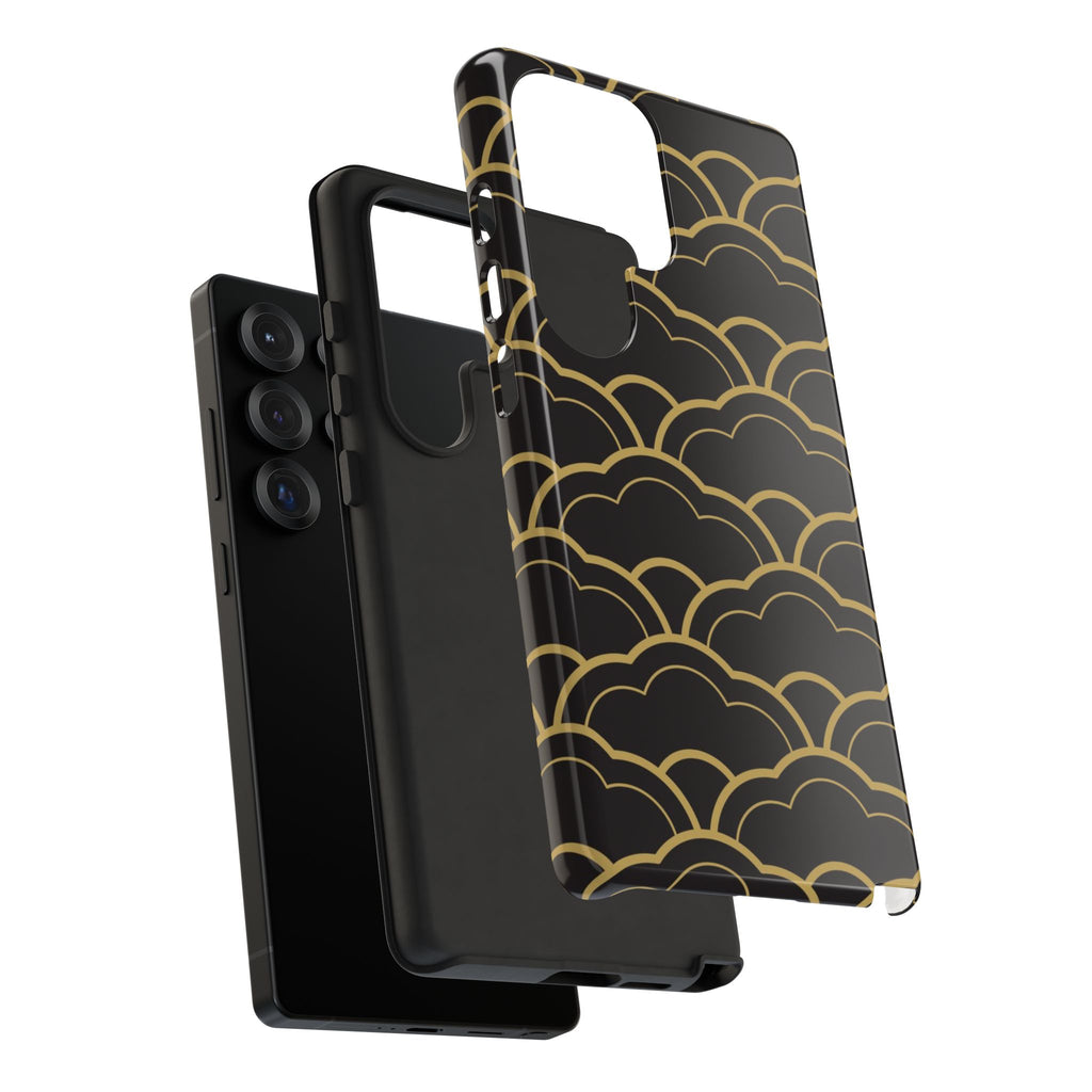 Black and Gold Wave Pattern Samsung Phone Case - MVB STUDIO STORE