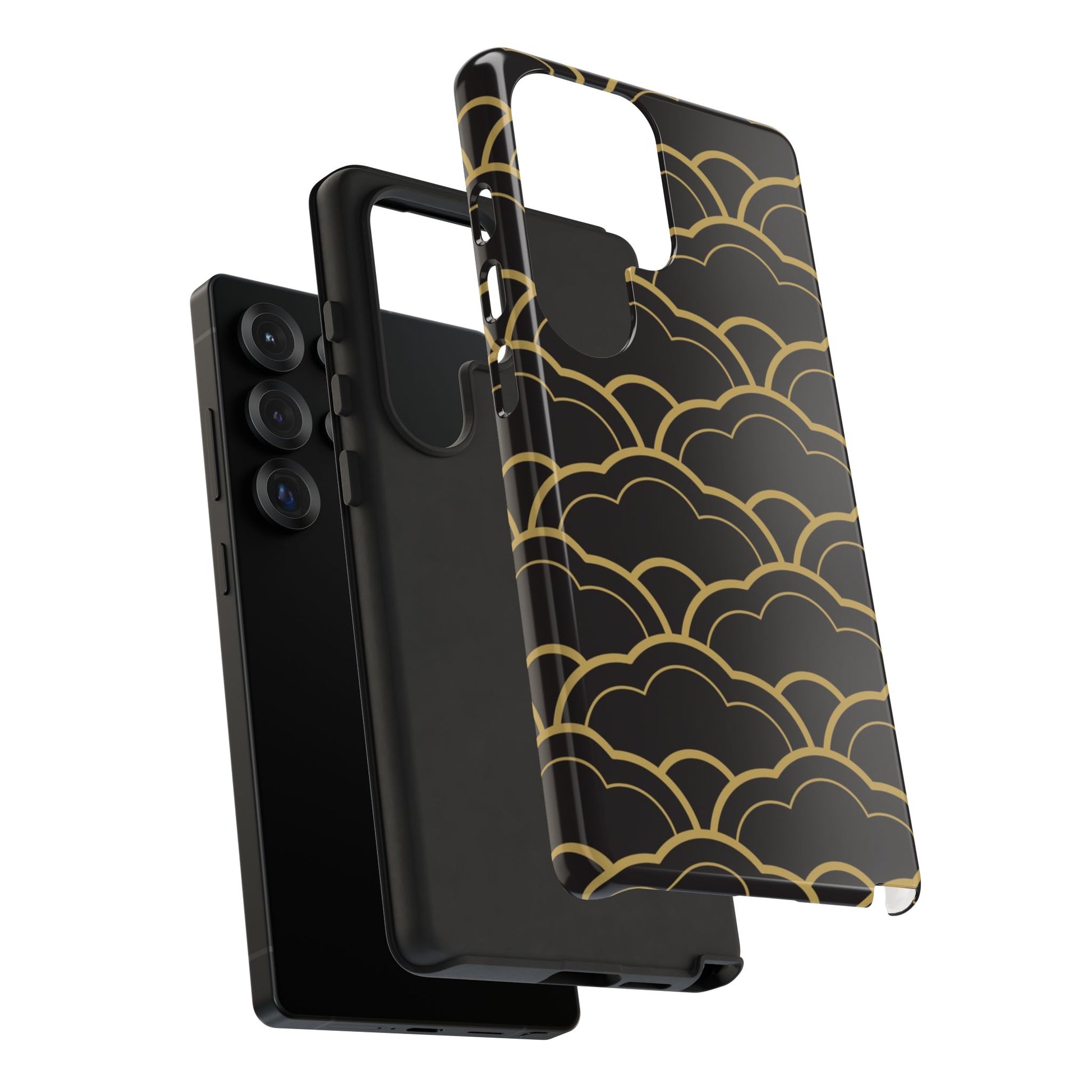Black and Gold Wave Pattern Samsung Phone Case