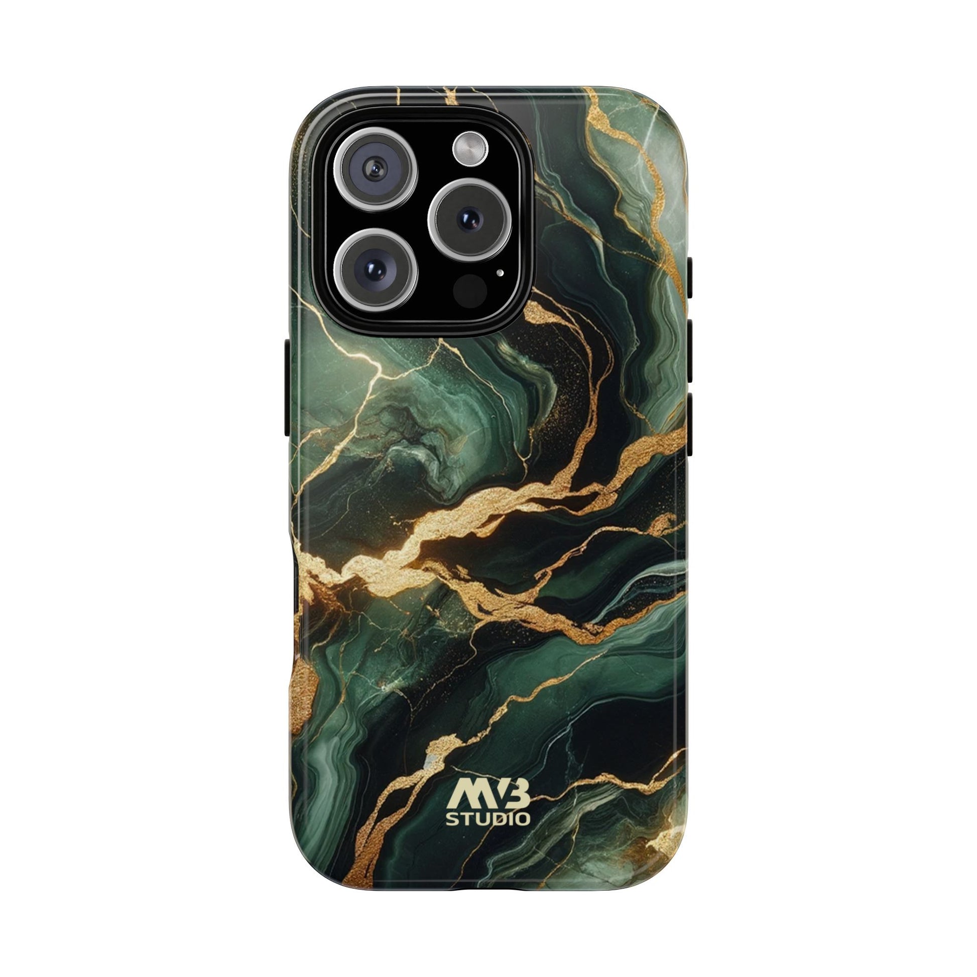 Jade & Gold Marble Camouflage Tough iPhone Case